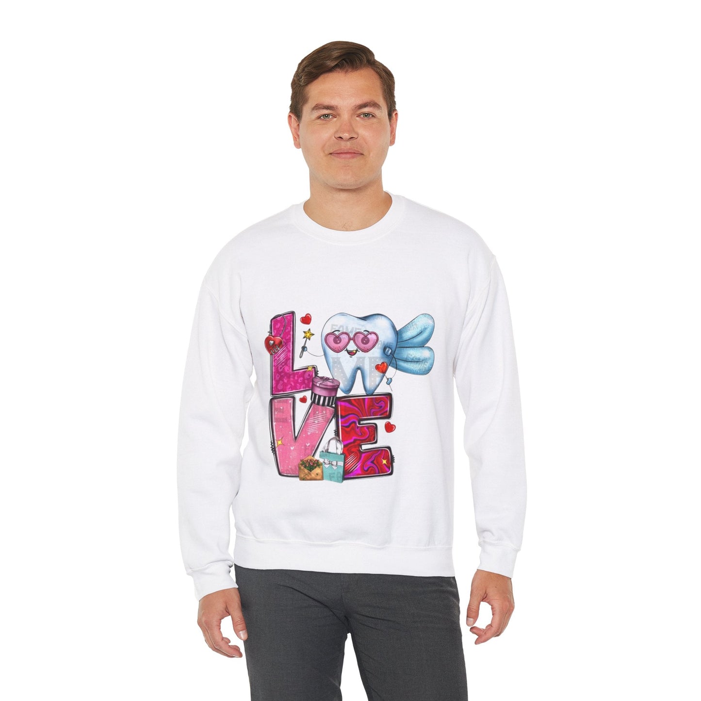 Love Dental Valentine Sweatshirt, Dental Hygienist Gift