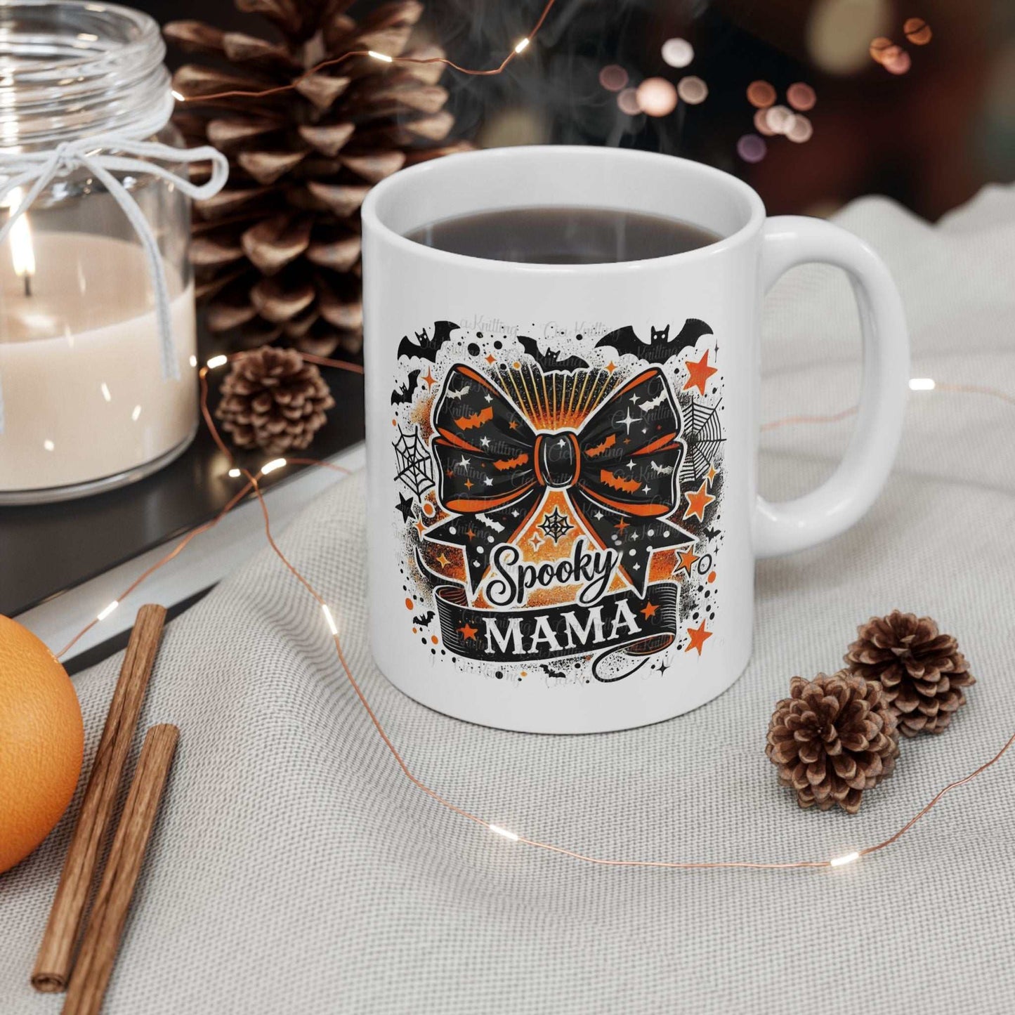 Spooky Mama Mugs, Coquette Halloween Gift, Retro Halloween Mug