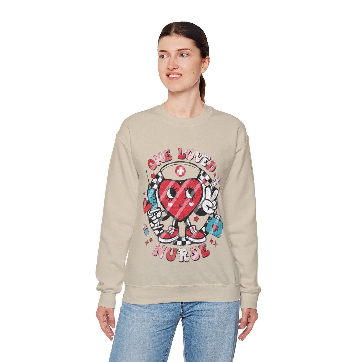 One Love Nurse Sweatshirt, Nurse Heart Loved Gift