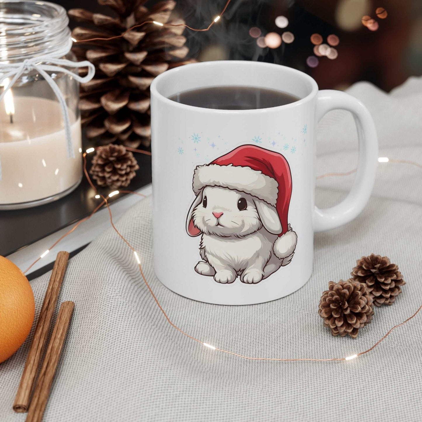Cute Rabbit Christmas Mugs, Funny Rabbit Gift