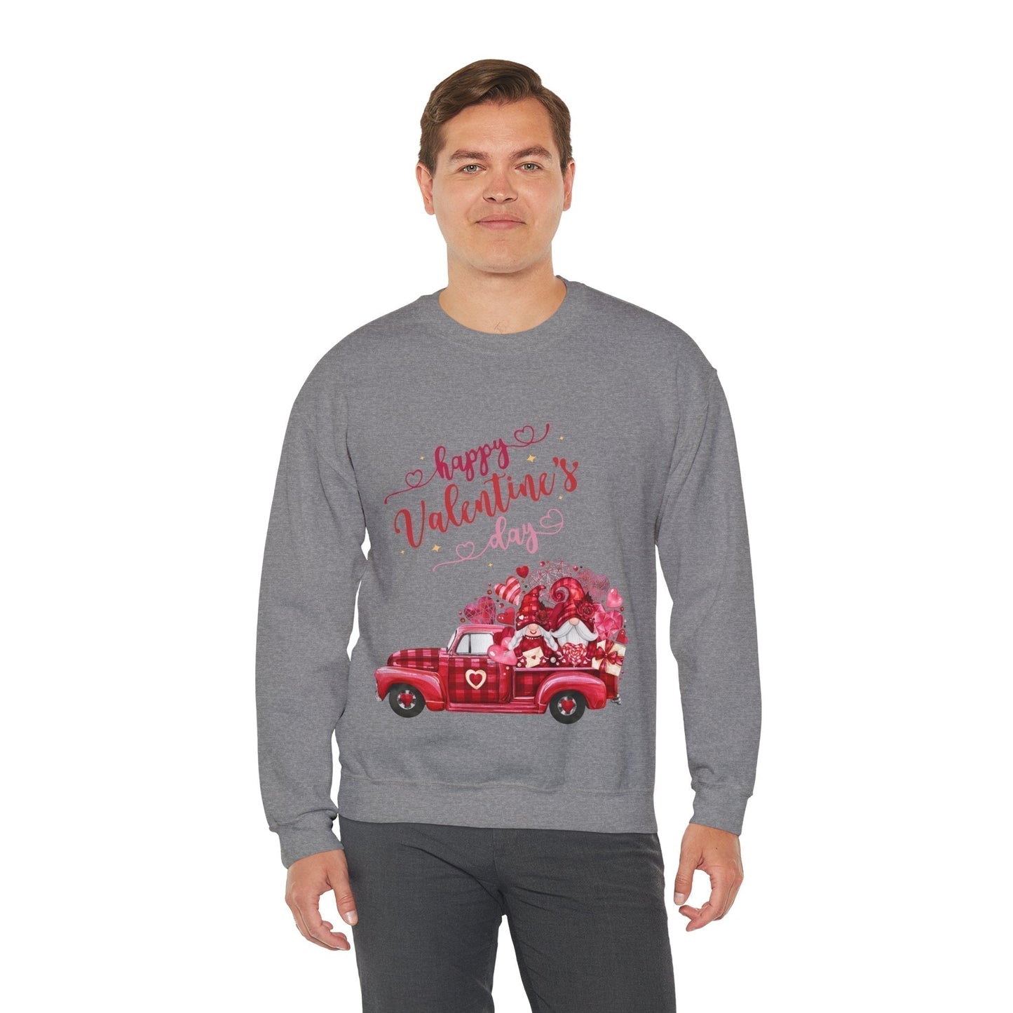 Valentines Day Truck Hearts Sweatshirt -Cute Love Gift for Valentines