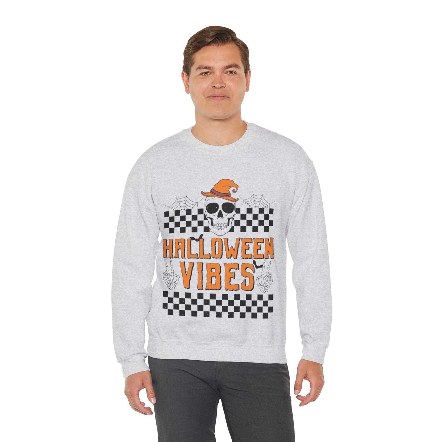 Halloween Vibes Crewneck Sweatshirt | Cozy Fall Apparel, Spooky Season Gift