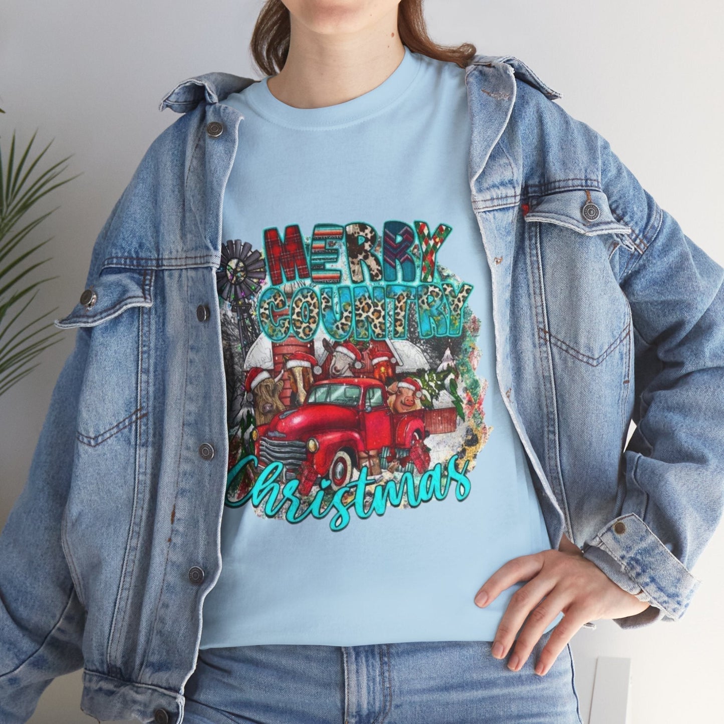 Merry Country Christmas T-Shirt, Retro Christmas Gift