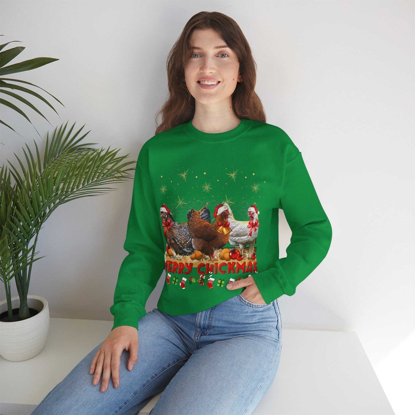 Merry Chickmas Sweatshirt, Cute Christmas Chickens Gift