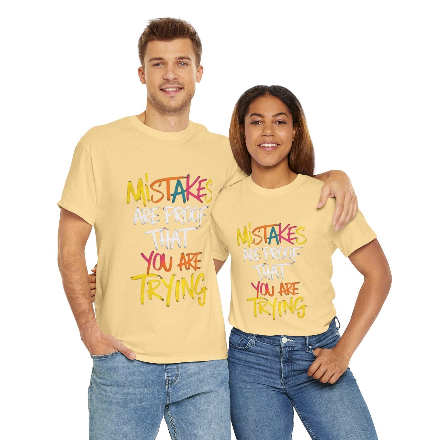 Inspiration Quote Tee - Mistakes are Proof That You Are Trying, Motivational T-Shirt, Gift for Students