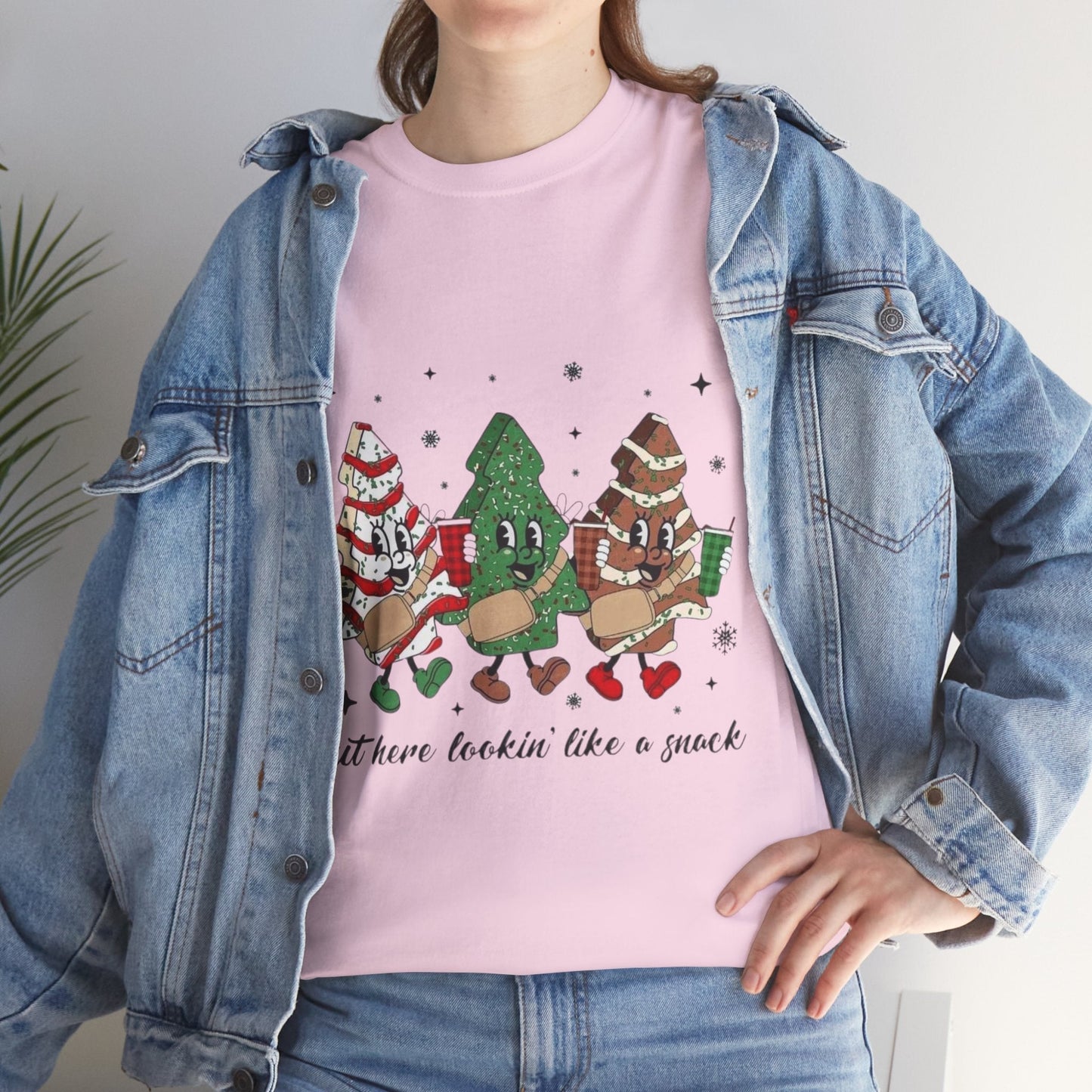 Christmas-themed "Out Here Looking Like a Snack Shirt" with fun, festive design perfect for holiday parties.