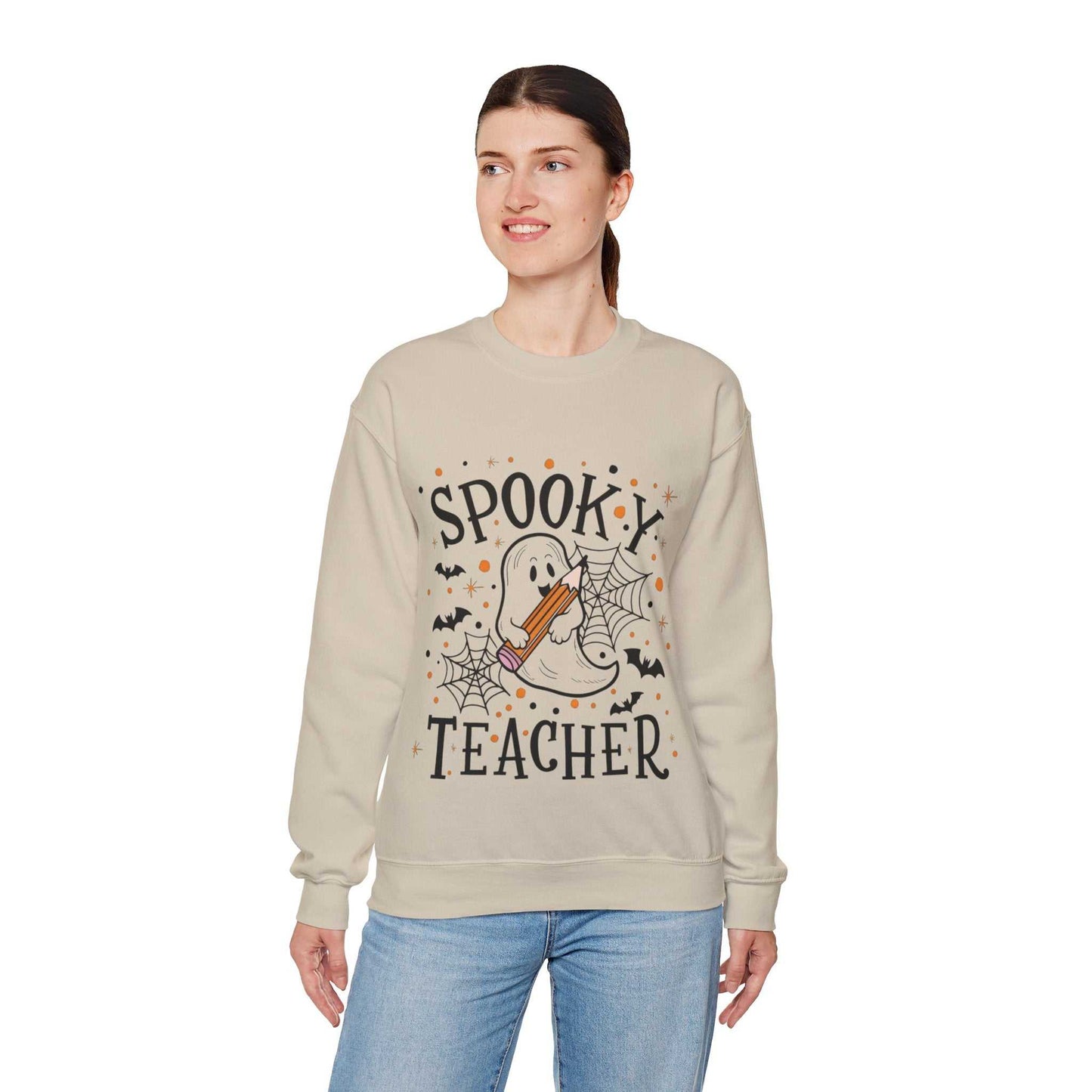 Spooky Teacher Crewneck Sweatshirt | Halloween Gift, Cozy Fall Apparel