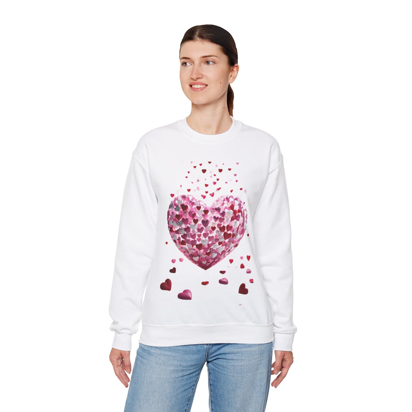3D Hearts Valentines Day Sweatshirt, Red Hearts T-shirt Gift