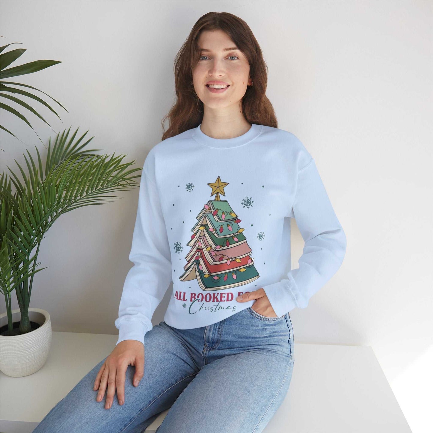 All Booked For Christmas Sweatshirt, Gift for Librarian