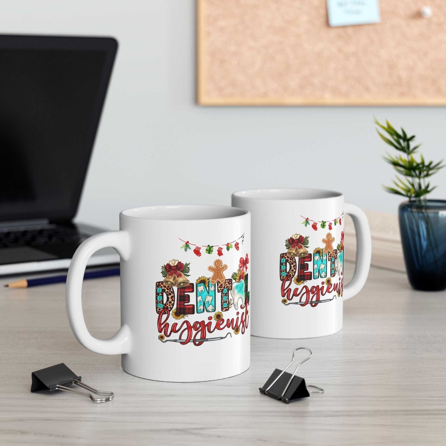 Christmas Dental Hygienist Mugs, Christmas Dentist Gift