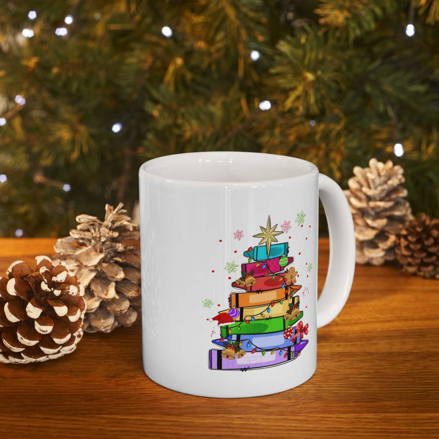Crayons Christmas Tree Mugs, Teacher Team Gift