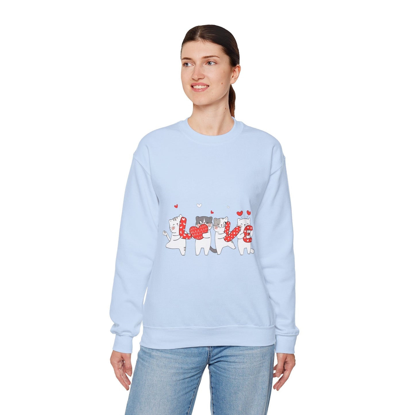 Cats Lover Valentine Sweatshirt, Valentine's Day Gift