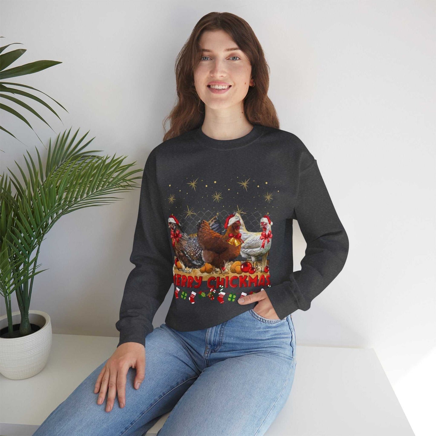 Merry Chickmas Sweatshirt, Cute Christmas Chickens Gift