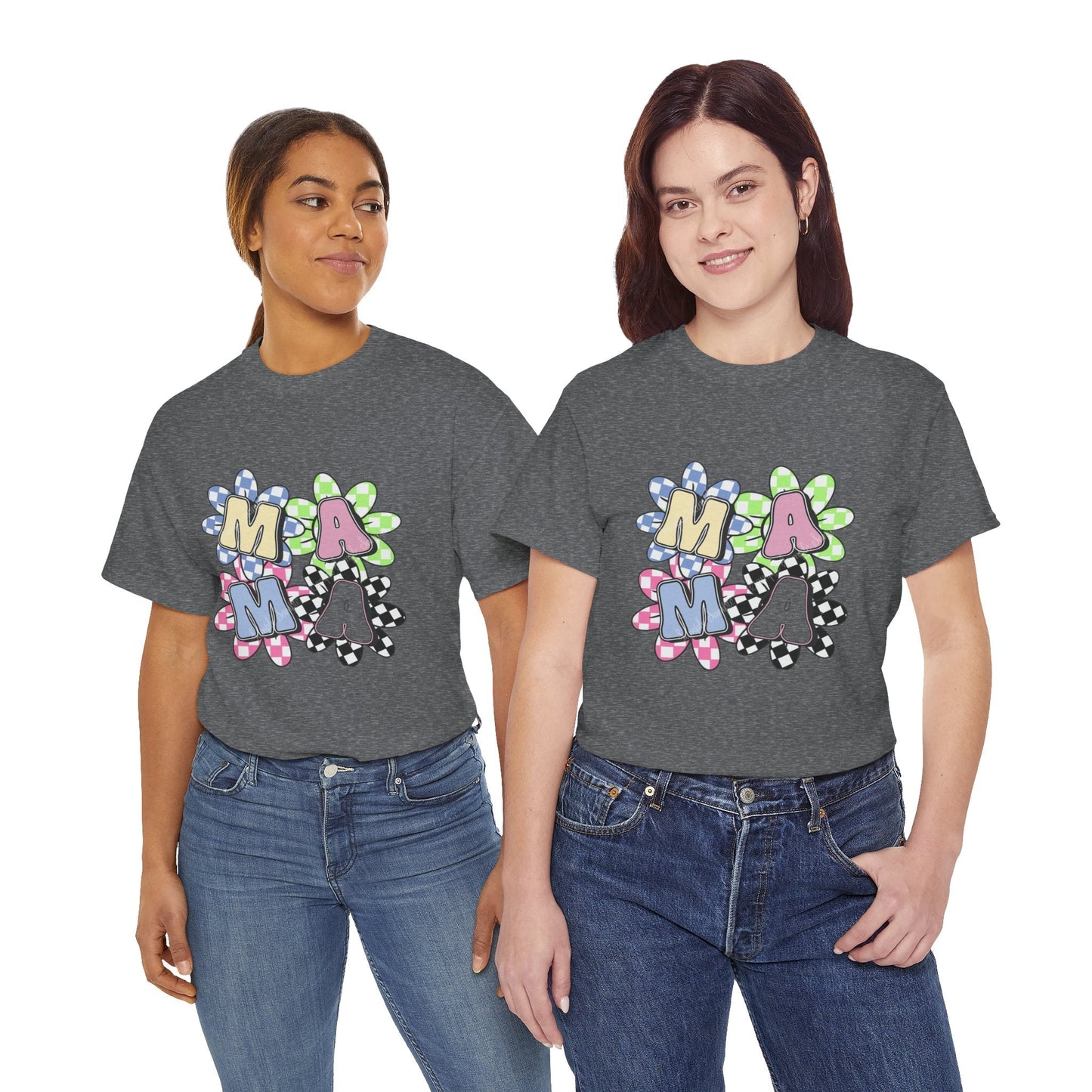 Colorful Mama Floral Tee Heavy Cotton Tee, Gift for Mom