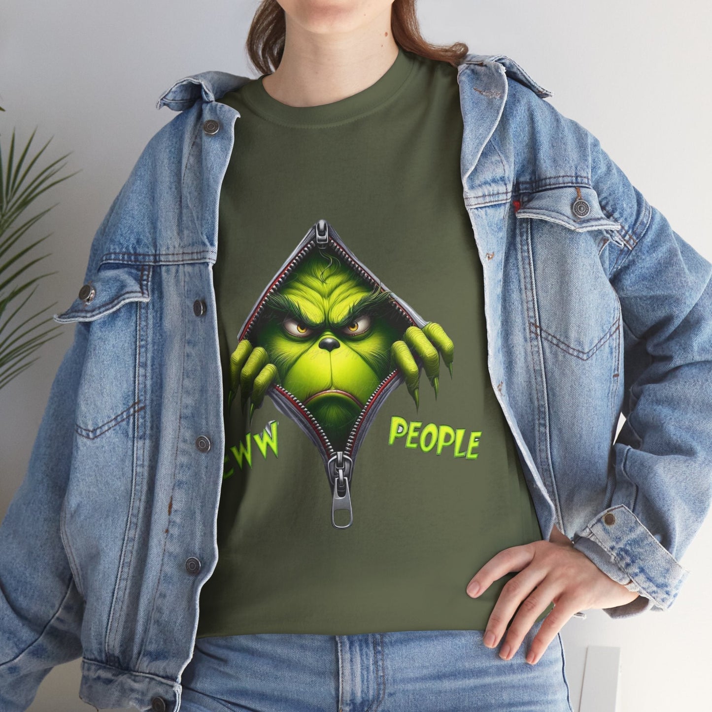 Grinch Ew People Shirt with sarcastic Christmas design, perfect for holiday humor.