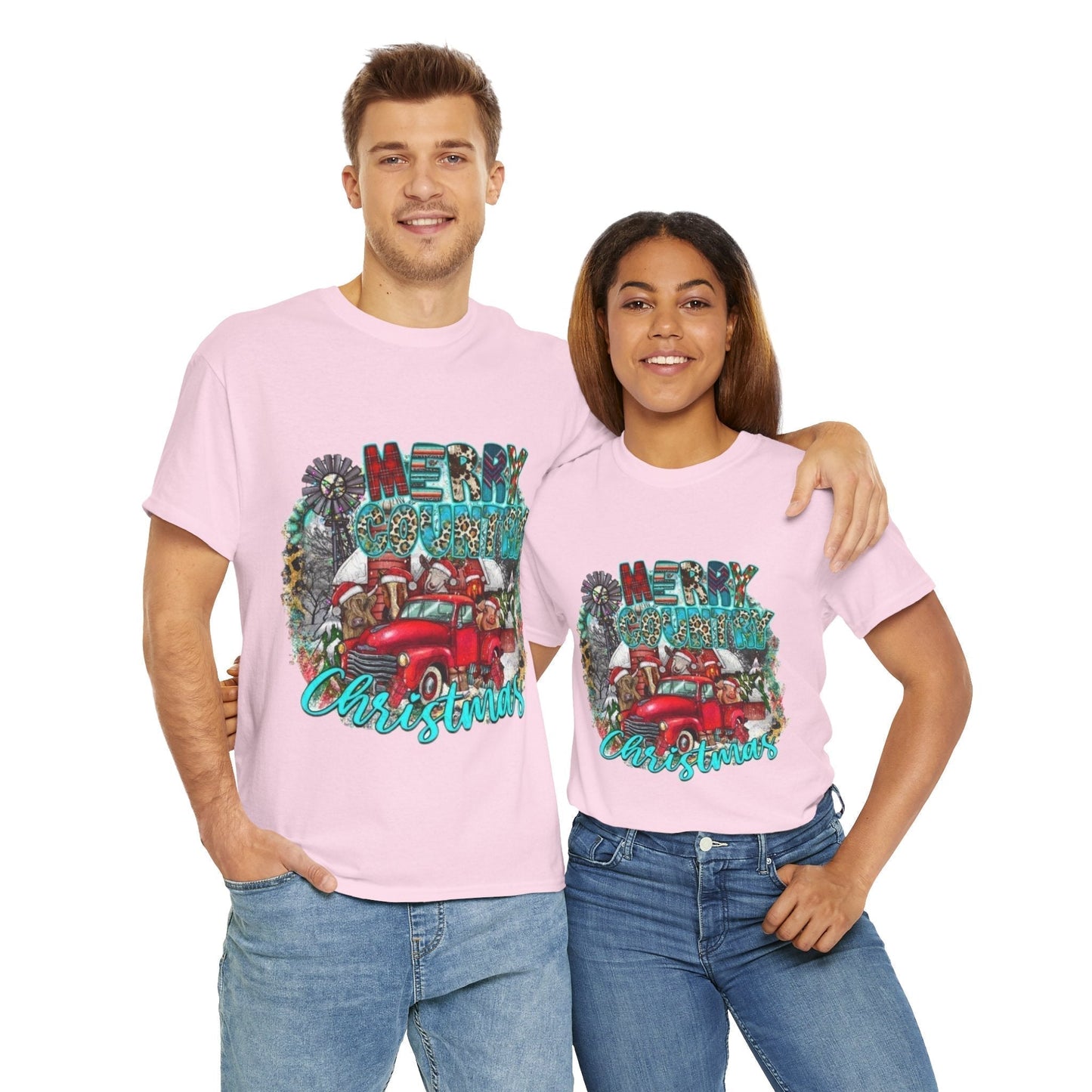 Merry Country Christmas T-Shirt, Retro Christmas Gift