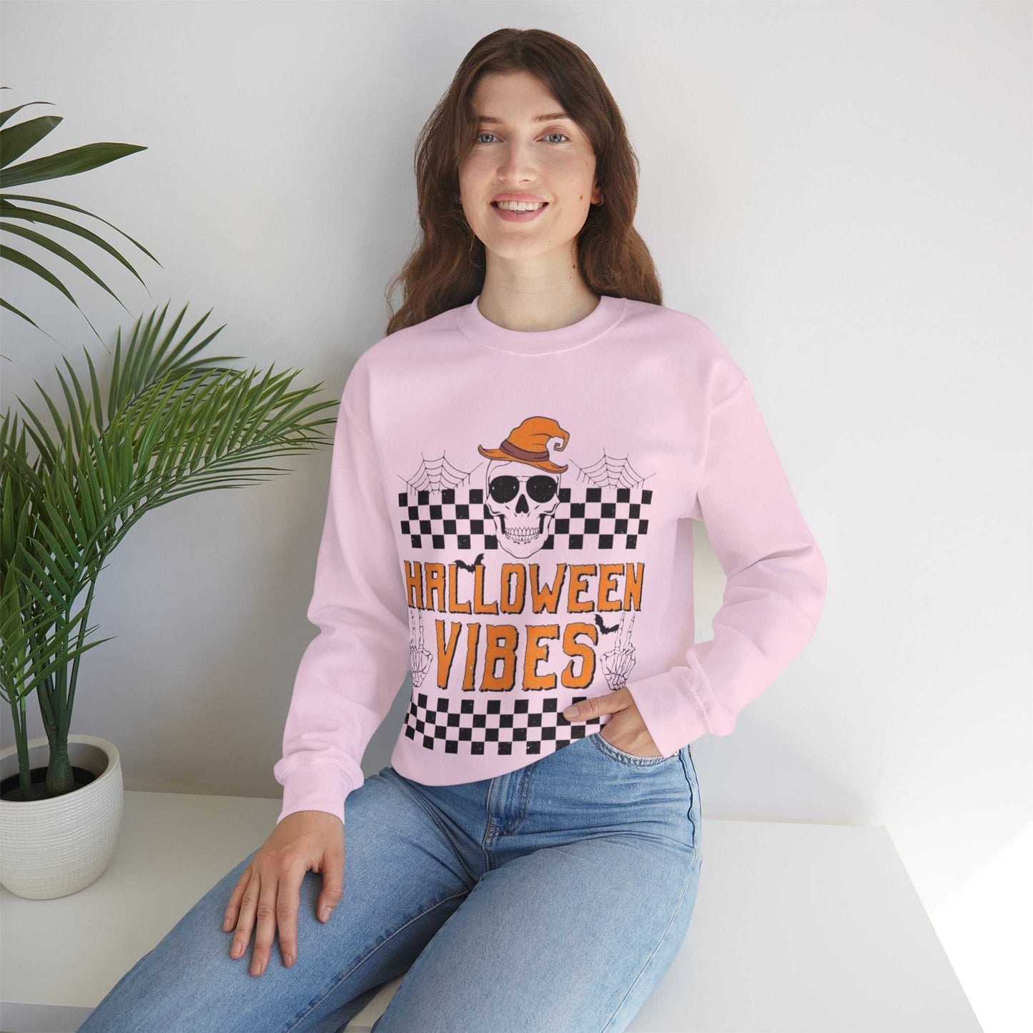 Halloween Vibes Crewneck Sweatshirt | Cozy Fall Apparel, Spooky Season Gift