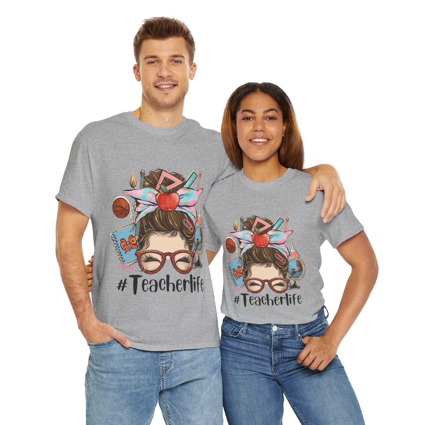 Teacher Life Unisex Tee Heavy Cotton, Cute Teacher Shirt, Gift for Teachers