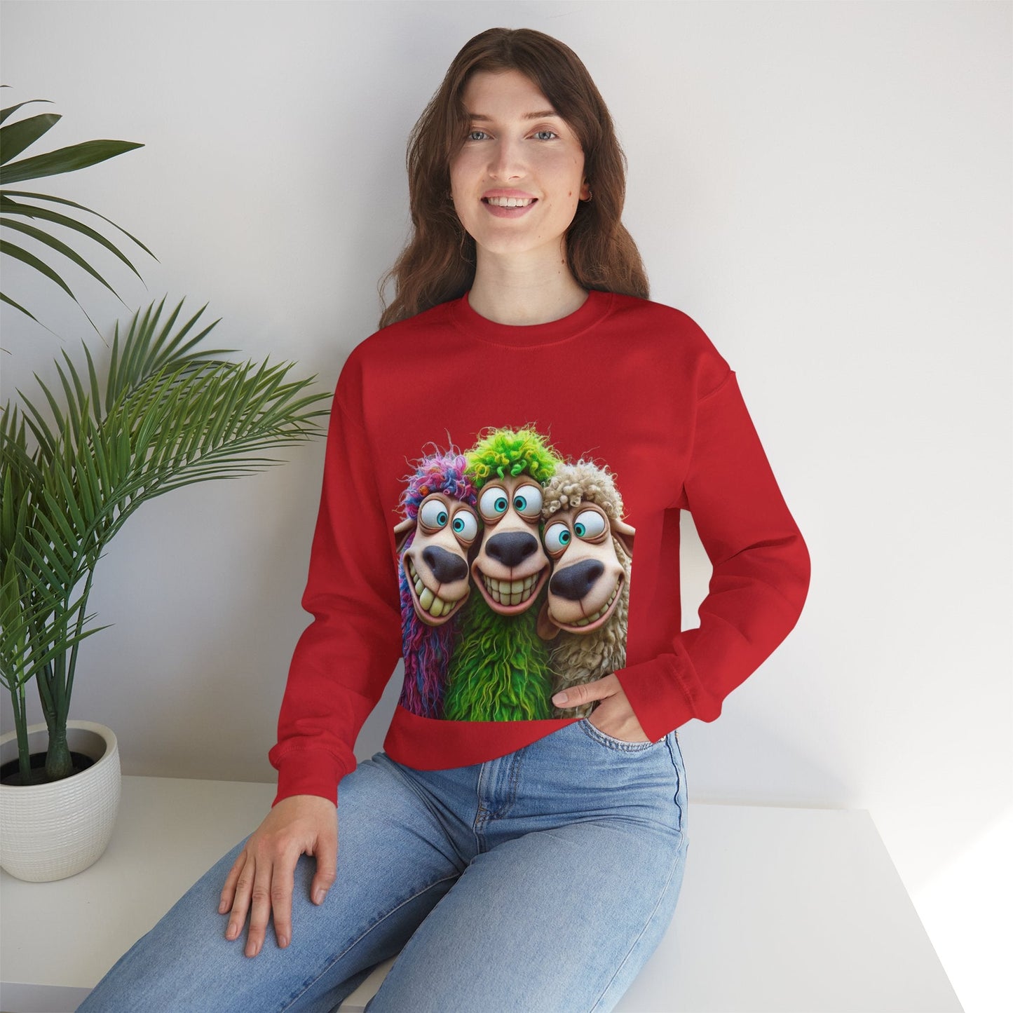 Playful Sheep Crewneck Sweatshirt | Unisex Heavy Blend™ | Perfect for Cozy Days