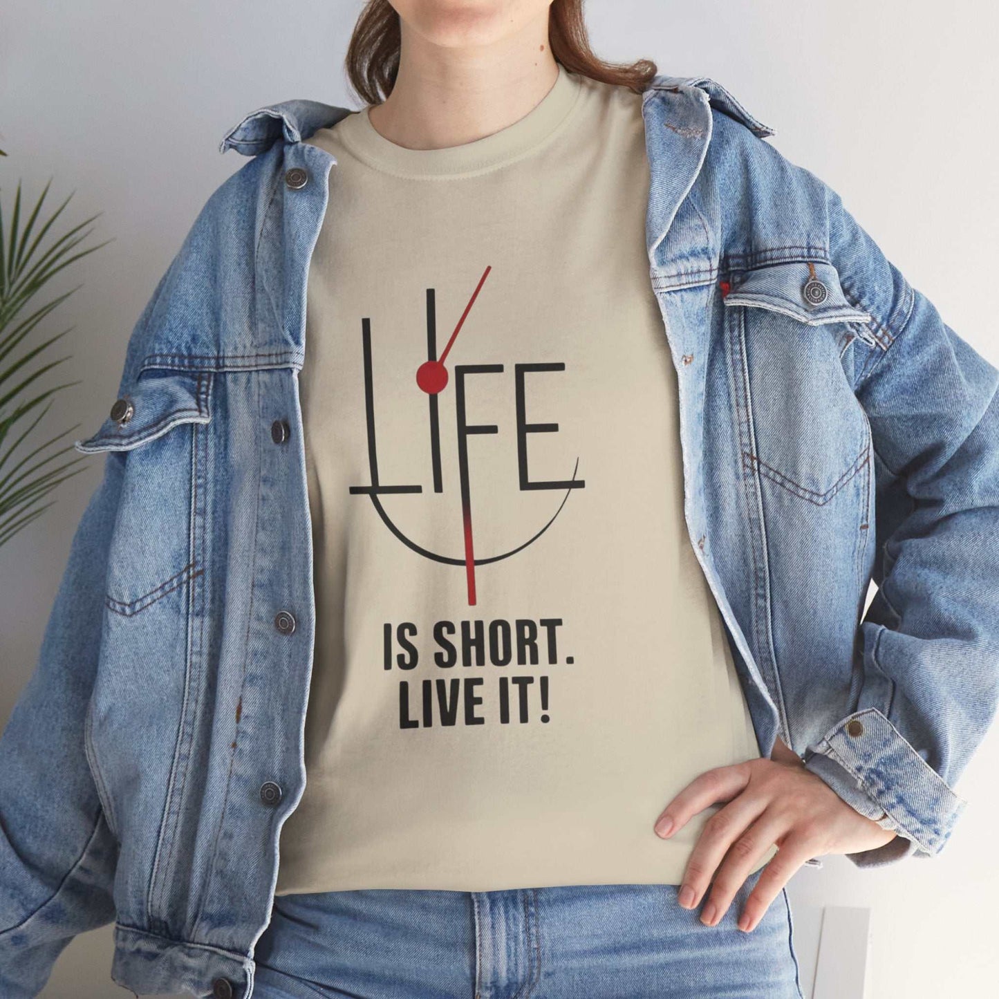 Life is Short, Live It! Unisex Heavy Cotton Tee - Motivational Shirt, Gift for Friends