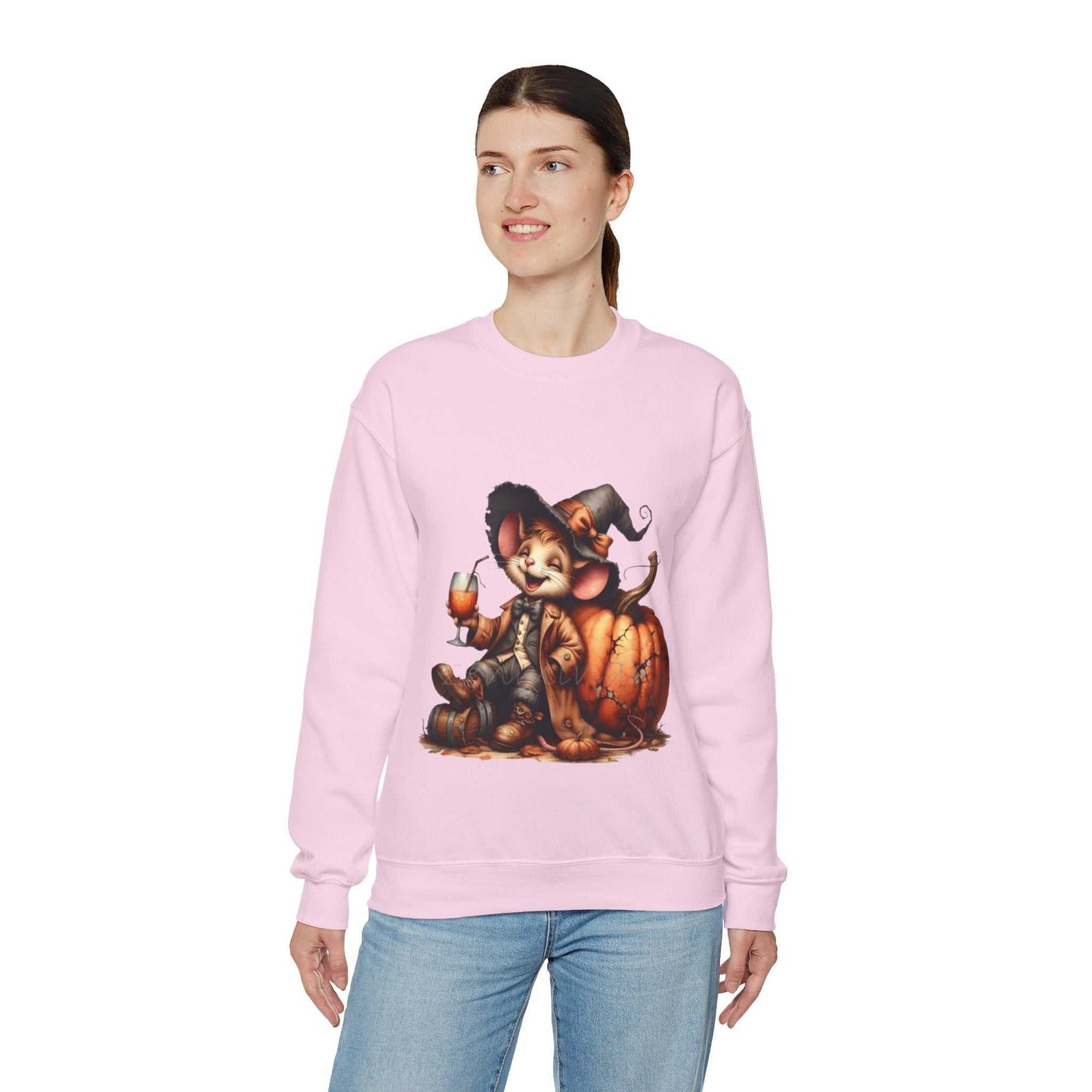 Unisex Funny Mouse Halloween Sweatshirt with cute design, perfect for spooky season.