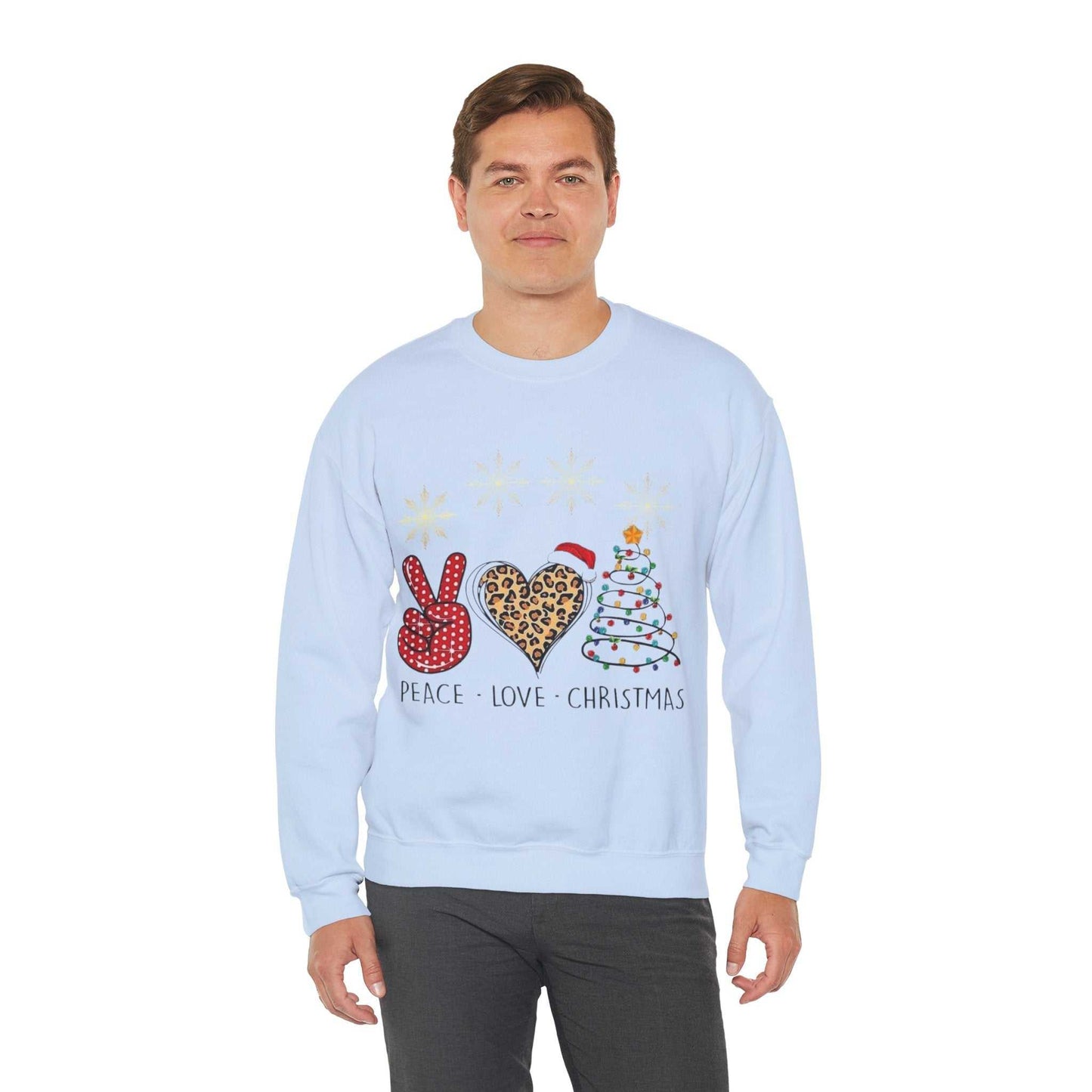 Peace Love Christmas Santa Sweatshirt, Funny Santa Gift, Holiday Sweatshirt