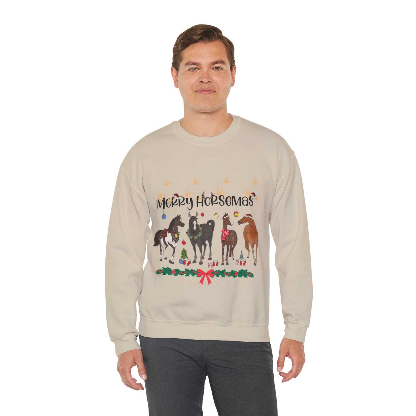 Christmas Horse Sweatshirt, Merry Horsemas Gift
