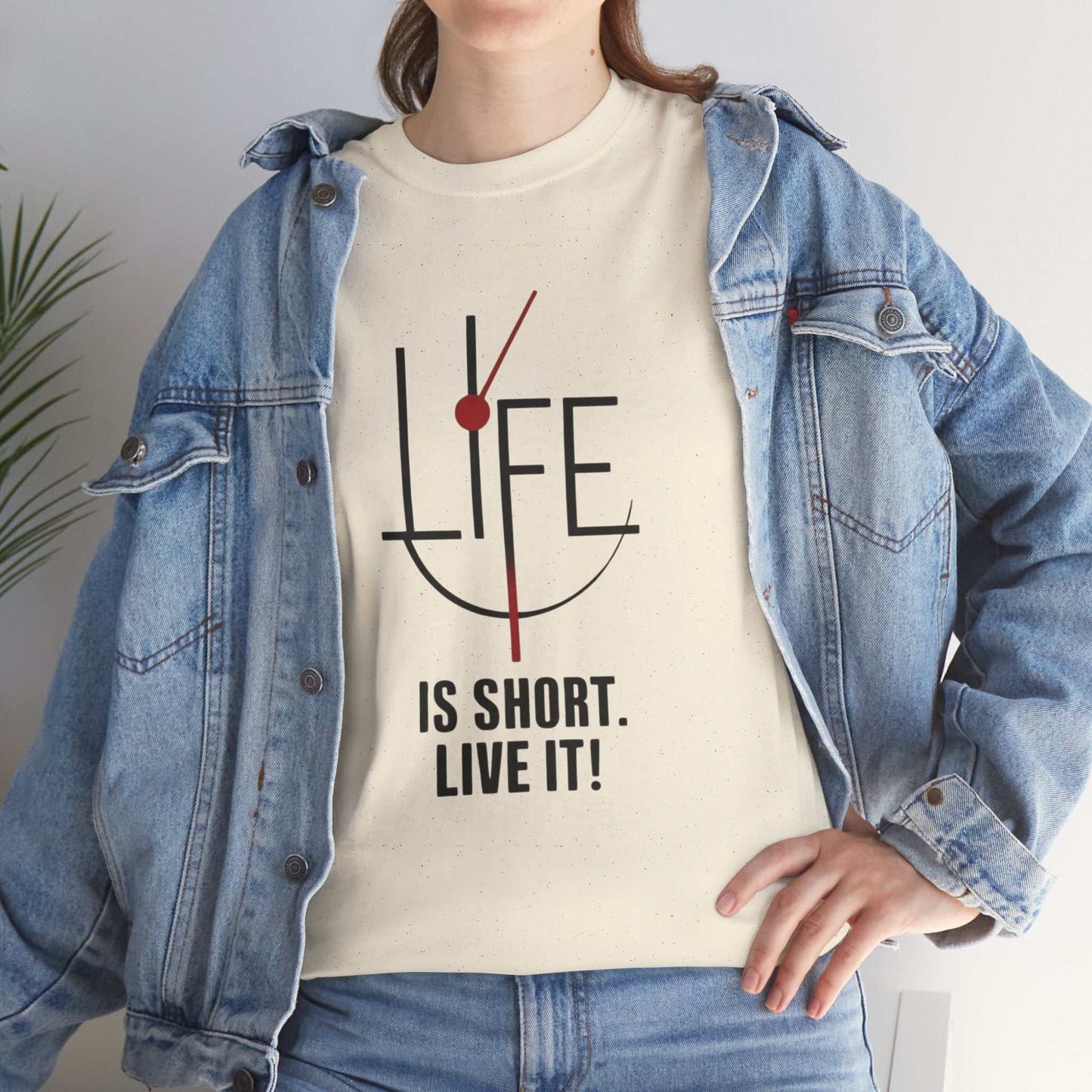 Life is Short, Live It! Unisex Heavy Cotton Tee - Motivational Shirt, Gift for Friends