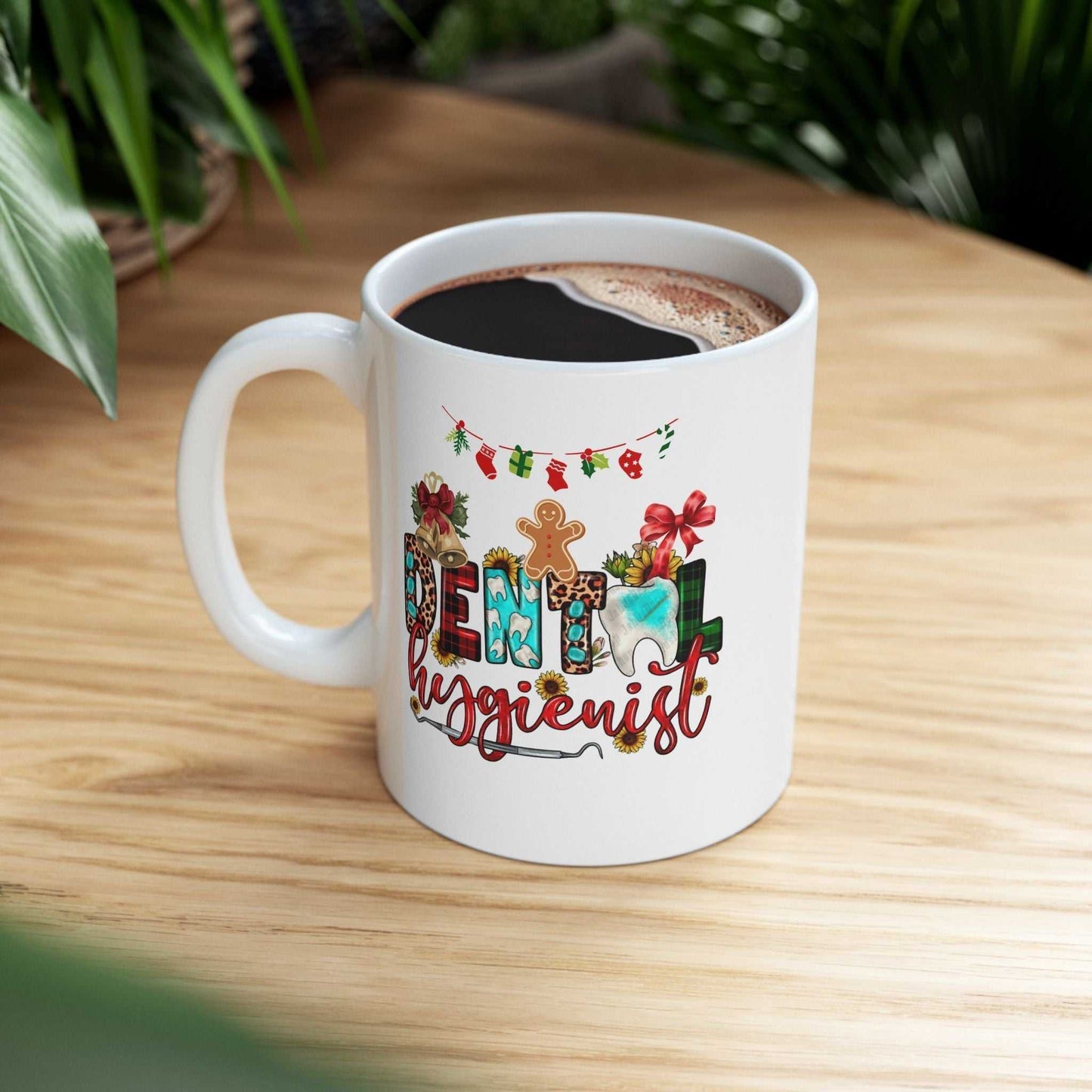 Christmas Dental Hygienist Mugs, Christmas Dentist Gift