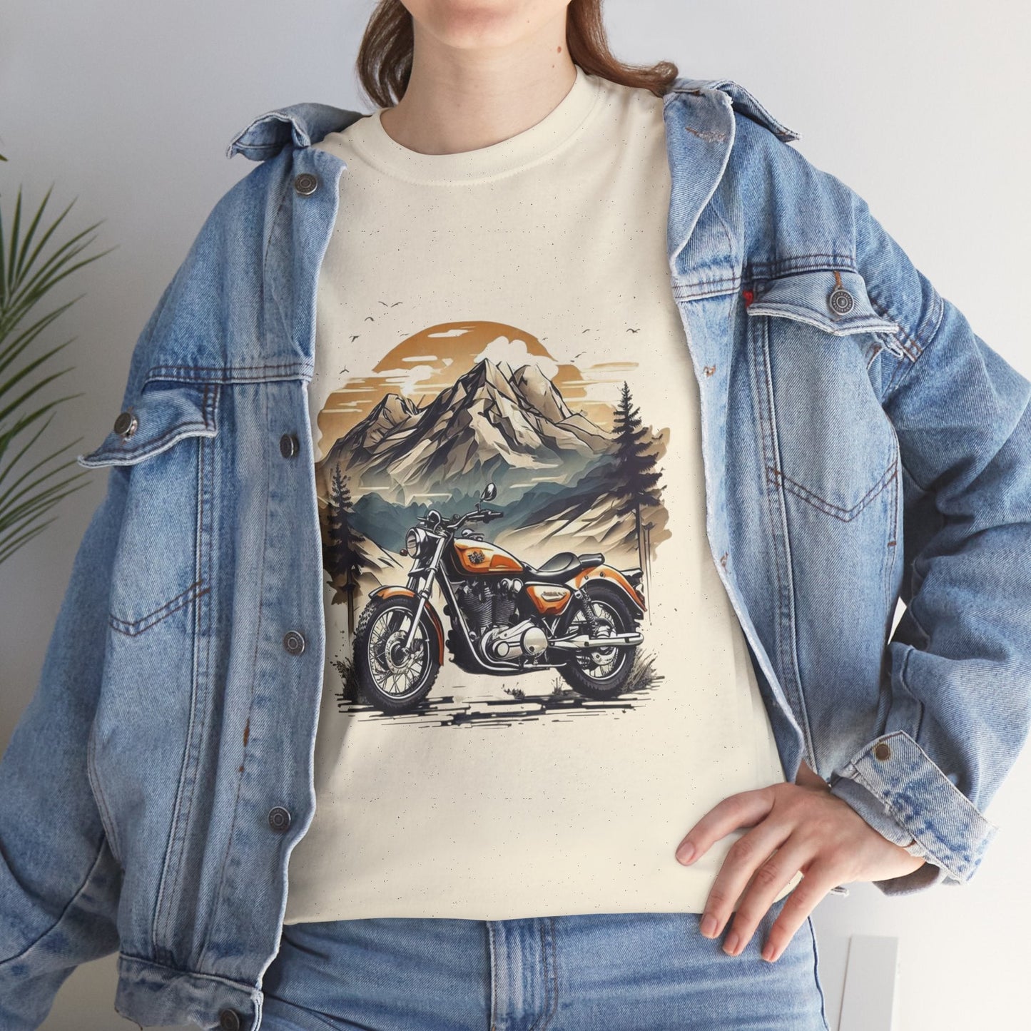 Adventure Awaits Motorcycle Tee - Unisex Heavy Cotton T-Shirt