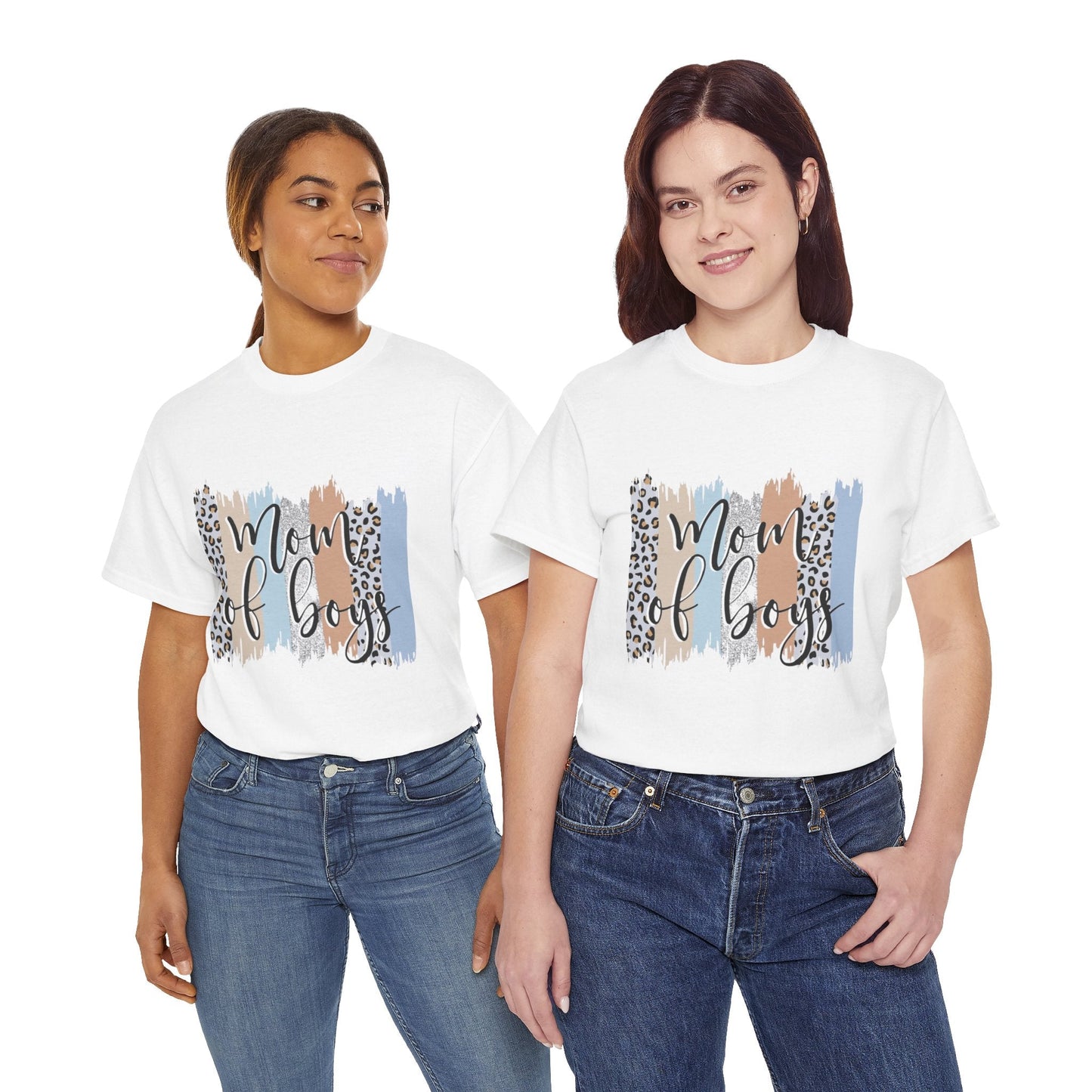 Mom of Boys T-Shirt Heavy Cotton Tee - Cute Women's Tee for Mothers