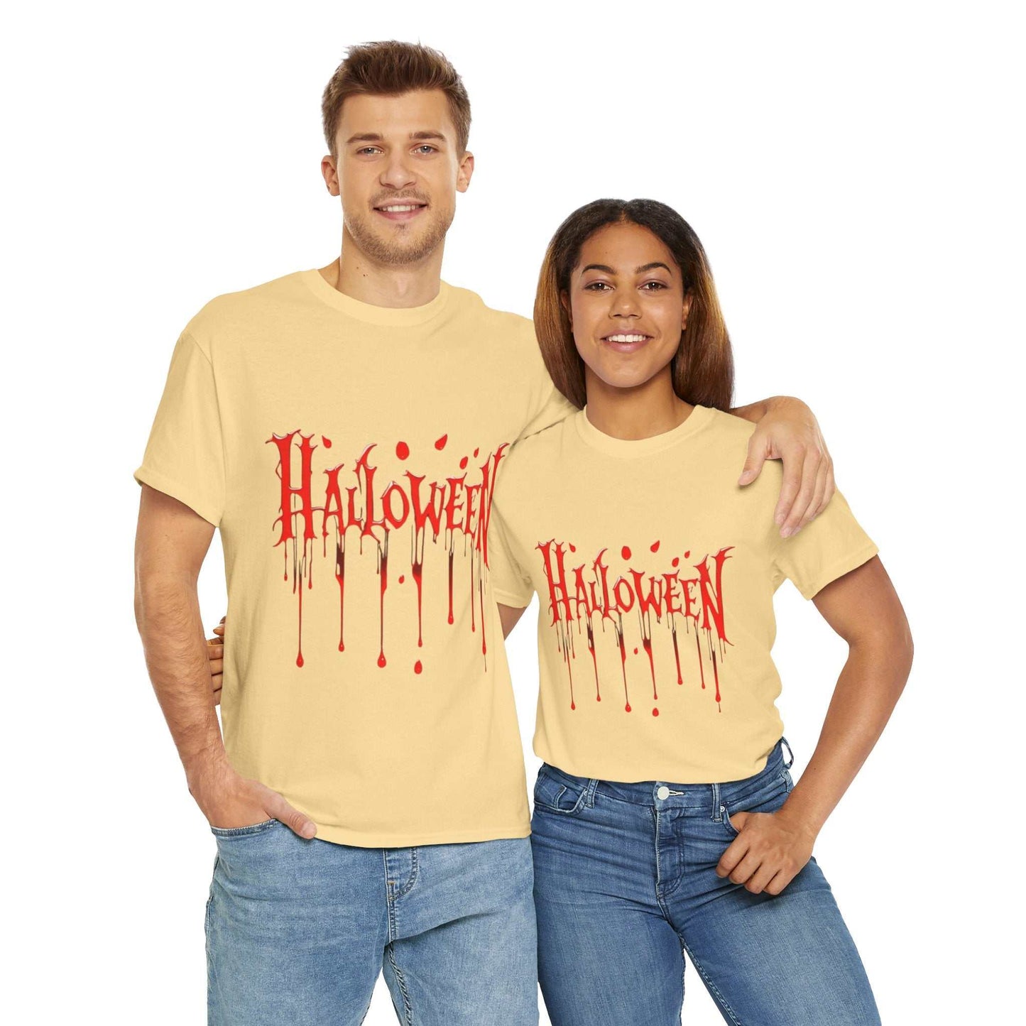 Halloween Blood Drip Unisex Heavy Cotton Tee, Spooky Shirt, Halloween Costume Gift