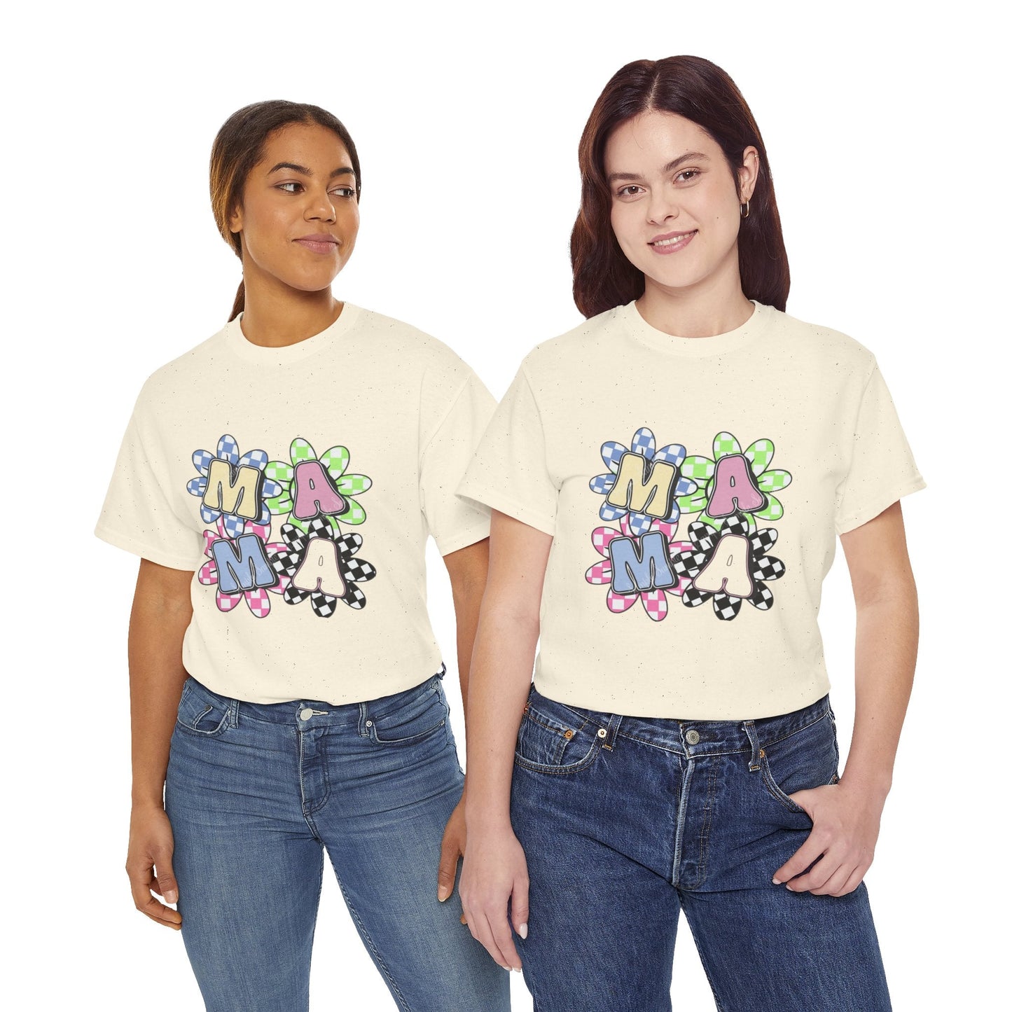 Colorful Mama Floral Tee Heavy Cotton Tee, Gift for Mom