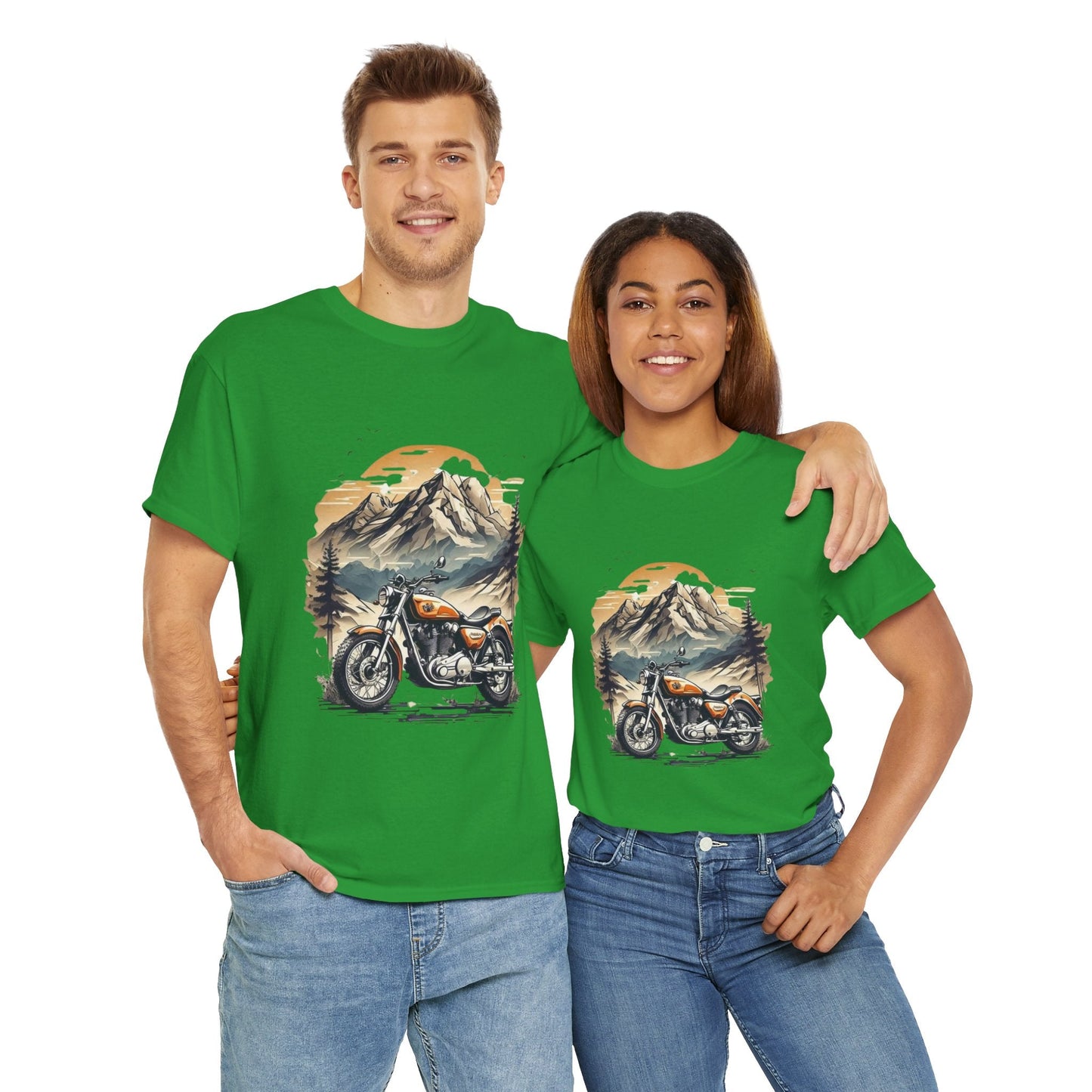 Adventure Awaits Motorcycle Tee - Unisex Heavy Cotton T-Shirt