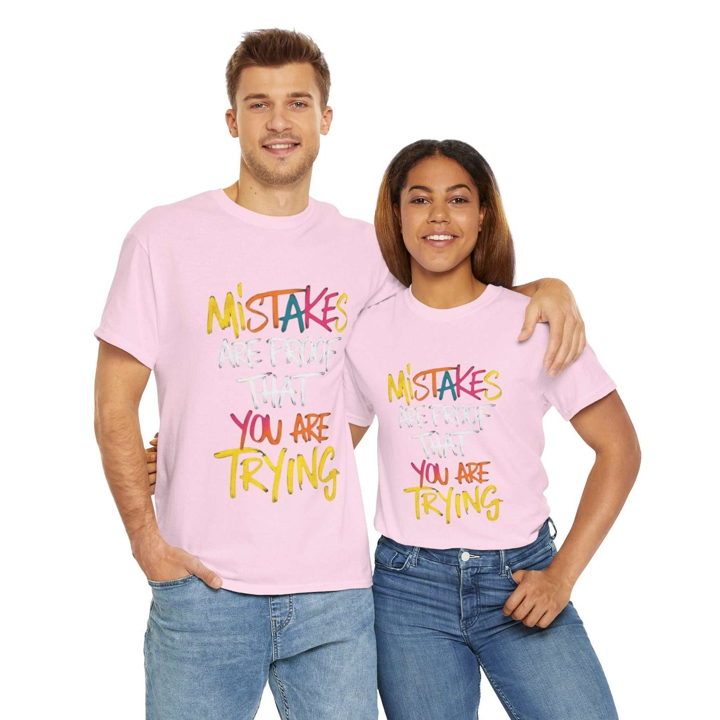 Inspiration Quote Tee - Mistakes are Proof That You Are Trying, Motivational T-Shirt, Gift for Students