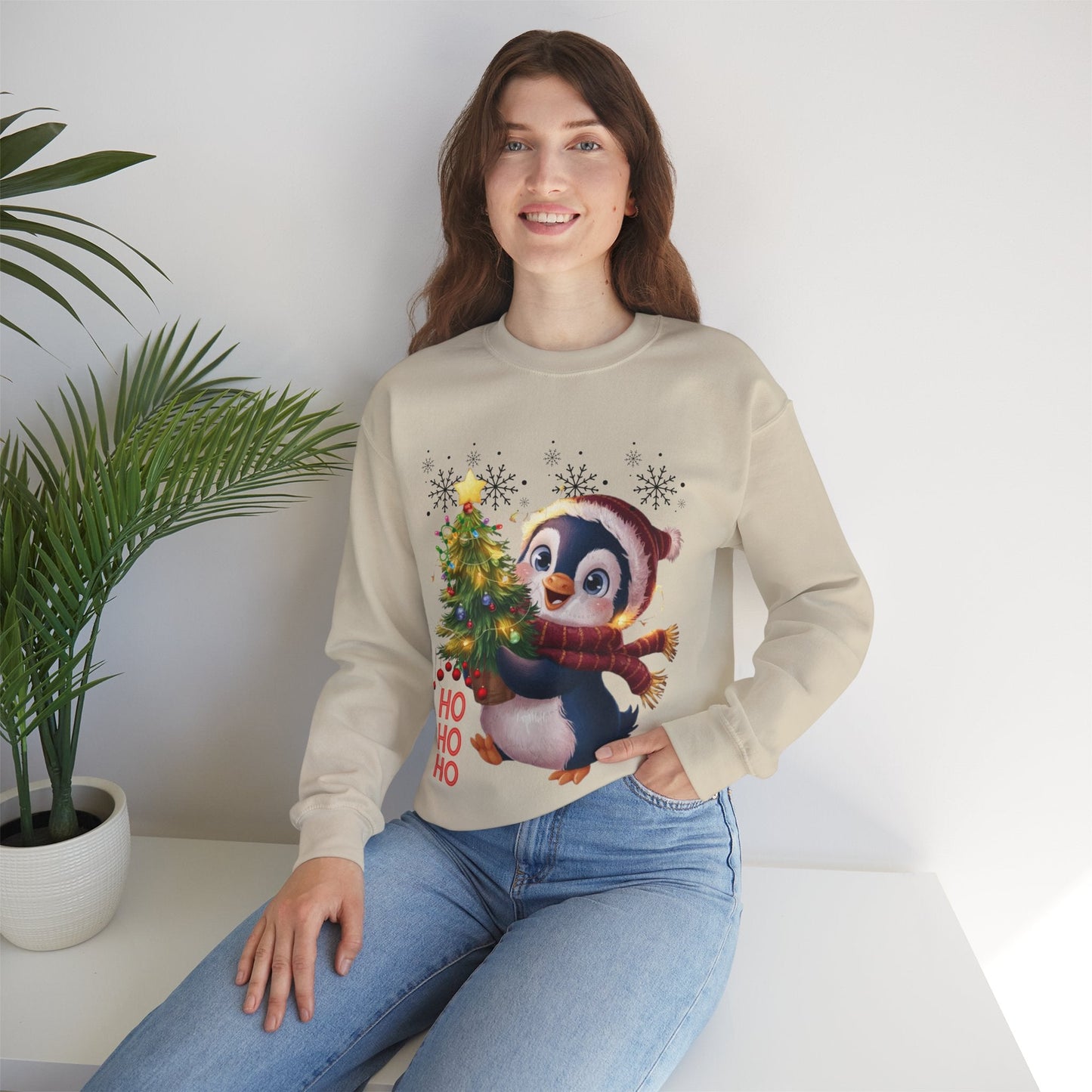 Penguin Merry Christmas Sweatshirt, Winter Holiday Gift