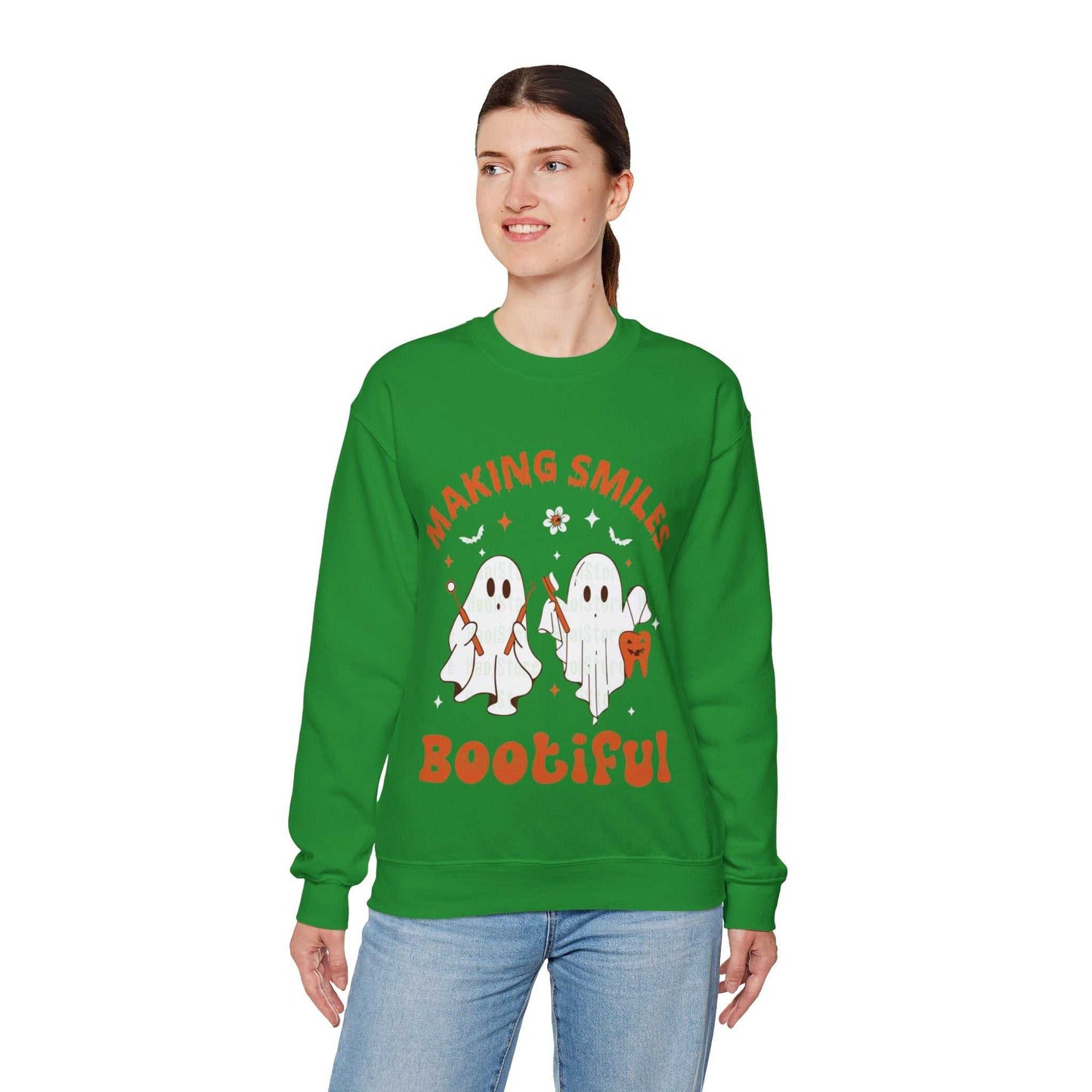 Ghostly Smiles Crewneck Sweatshirt, Cute Halloween Sweatshirt, Gift for Spooky Season