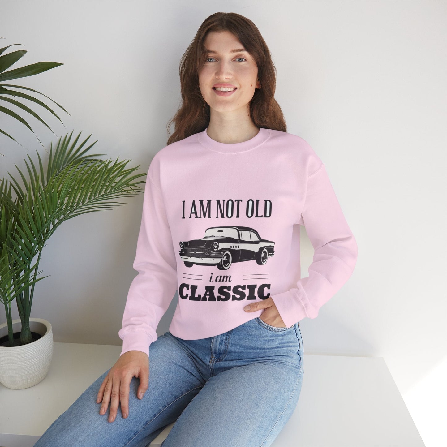 Vintage Classic Car Sweatshirt - "I Am Not Old, I Am Classic"