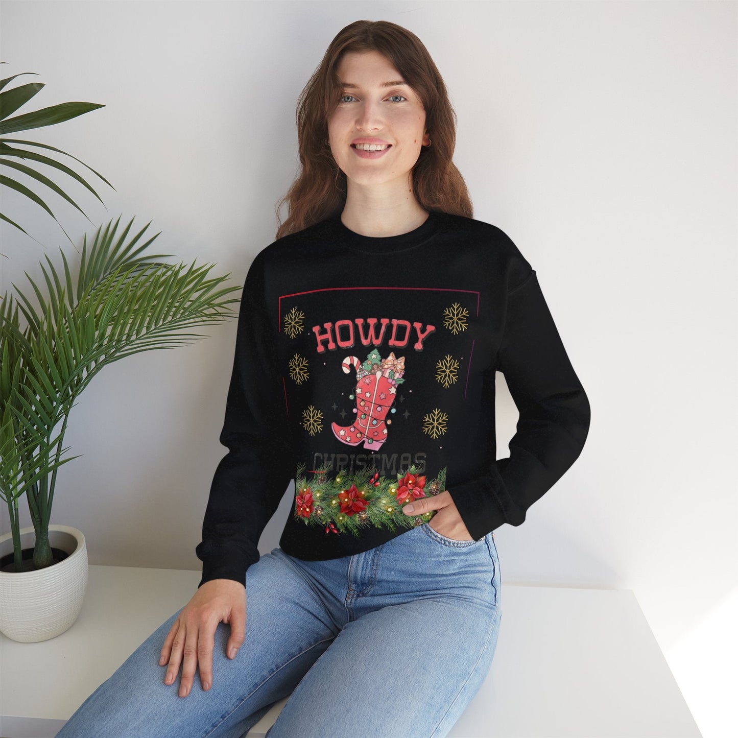Howdy Christmas Sweatshirt, Christmas Cowboy Gift