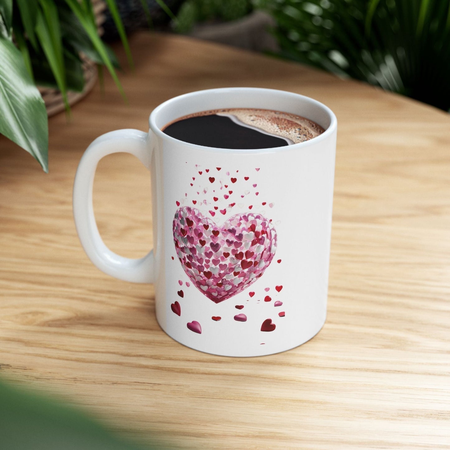 3D Hearts Valentines Day Mugs, Red Hearts Mugs Gift
