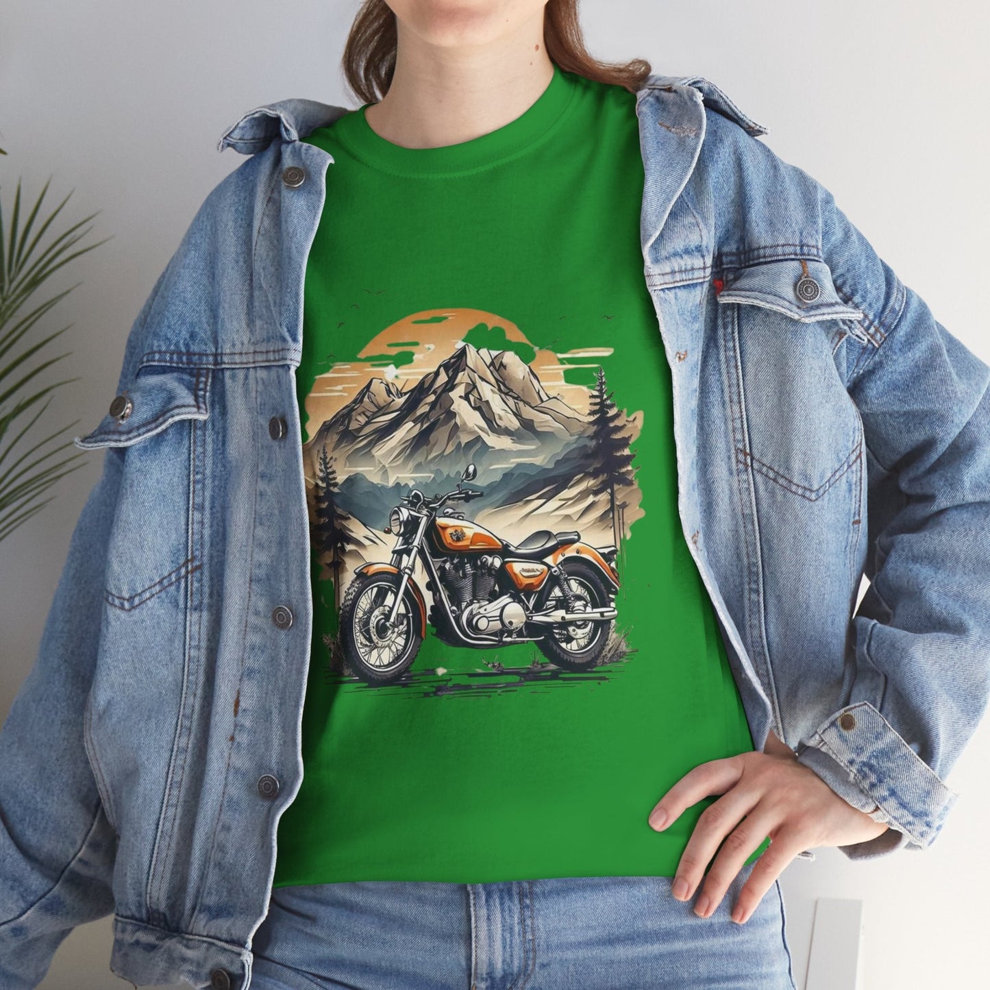 Adventure Awaits Motorcycle Tee - Unisex Heavy Cotton T-Shirt