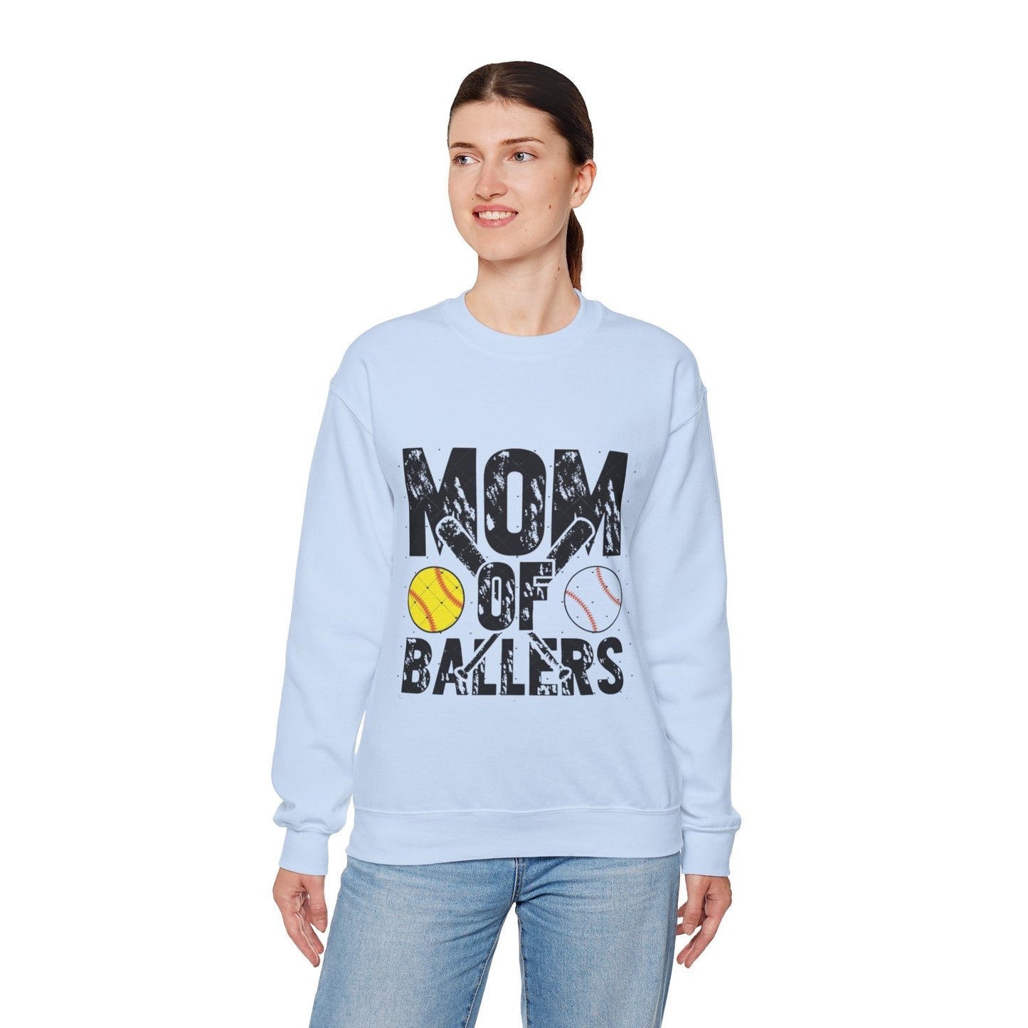 Mom of Ballers Crewneck Sweatshirt - Unisex Heavy Blend