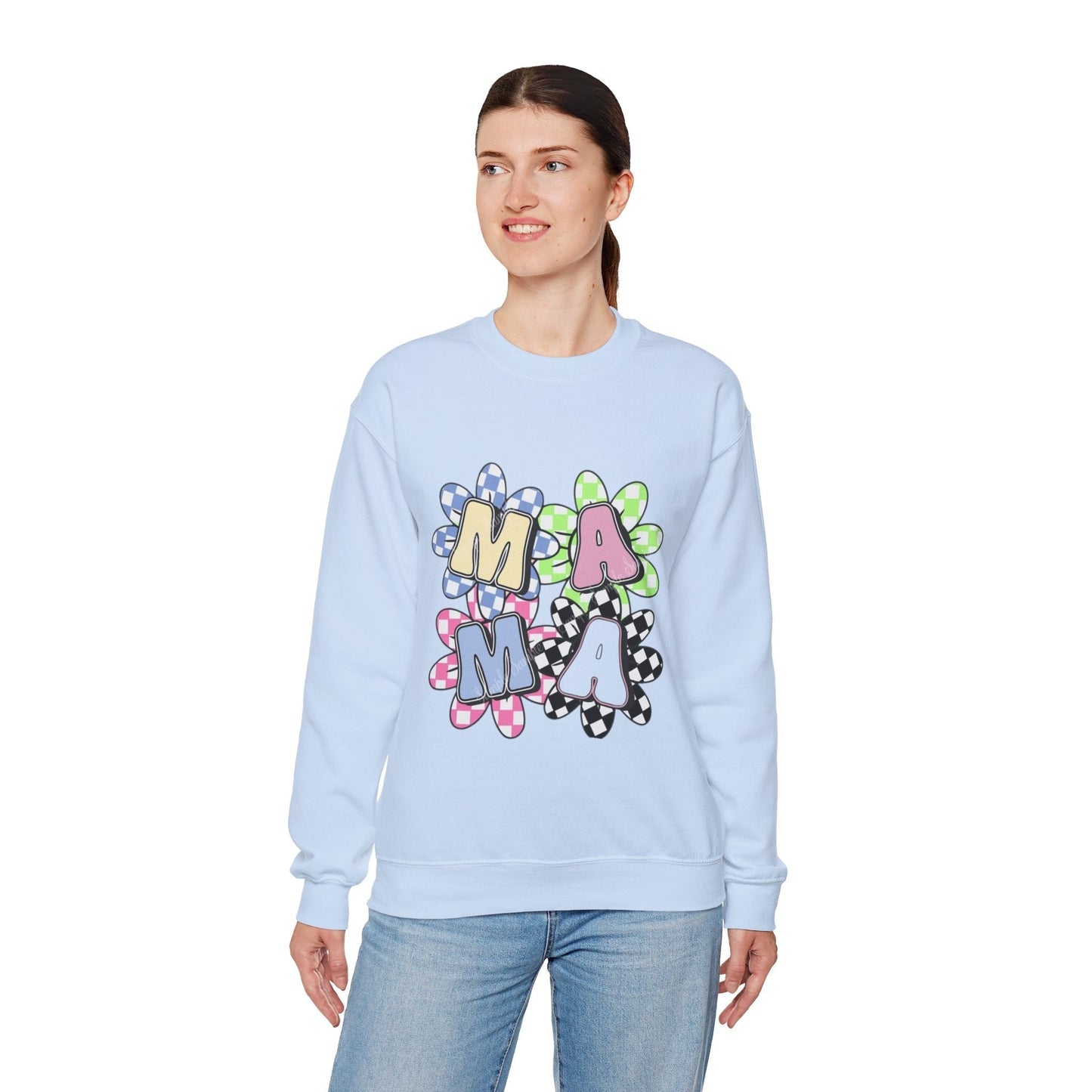 Colorful Floral MAMA Crewneck Sweatshirt for Moms, Gift for Mom