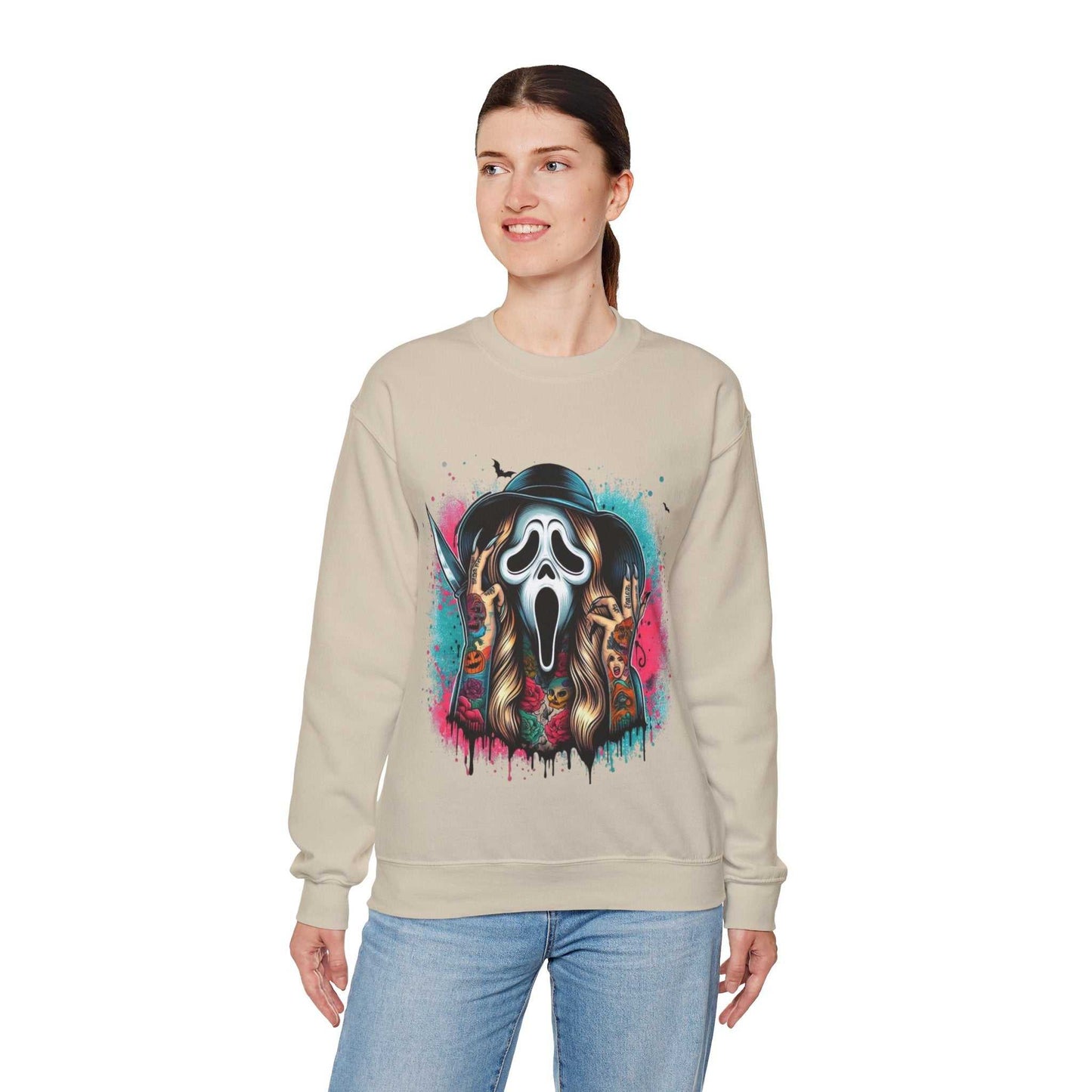 Scream Art Crewneck Sweatshirt, Horror Sweatshirt, Vintage Style Gift