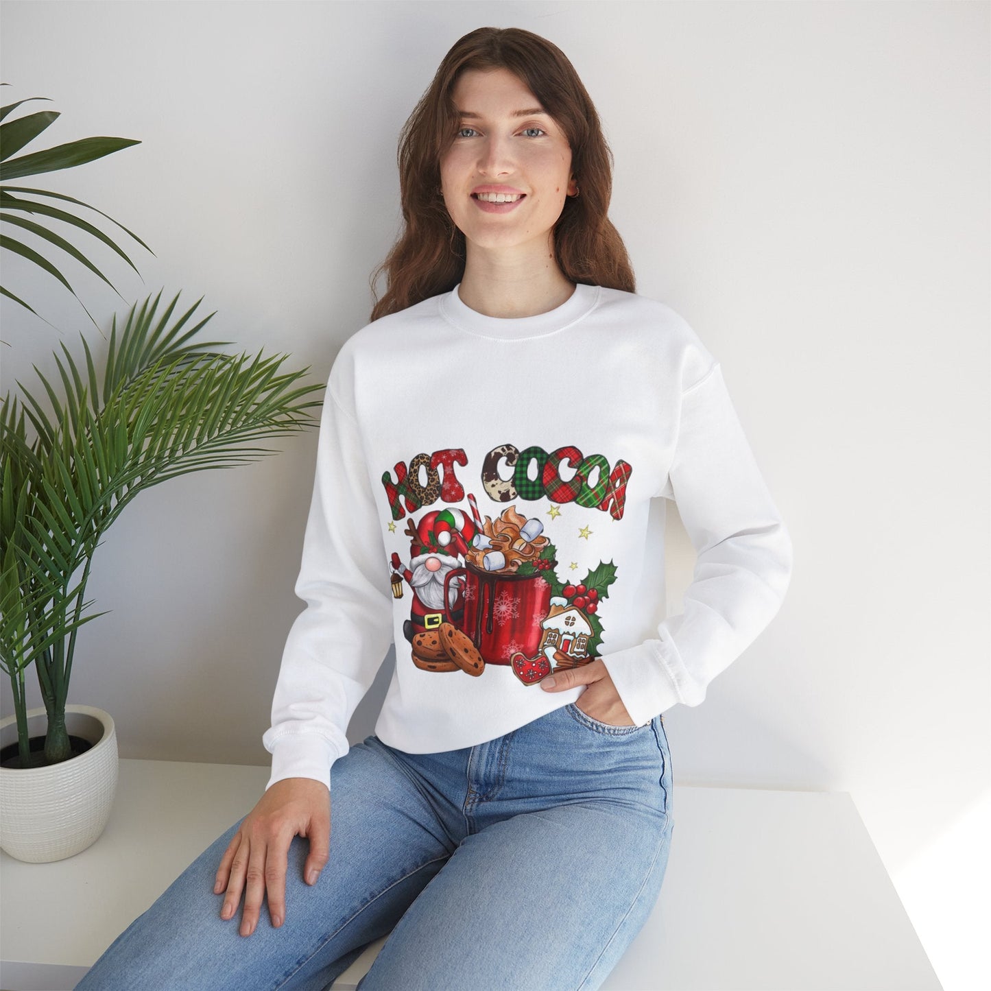 Hot Cocoa Christmas Movies Sweatshirt, Gnome Christmas Gift