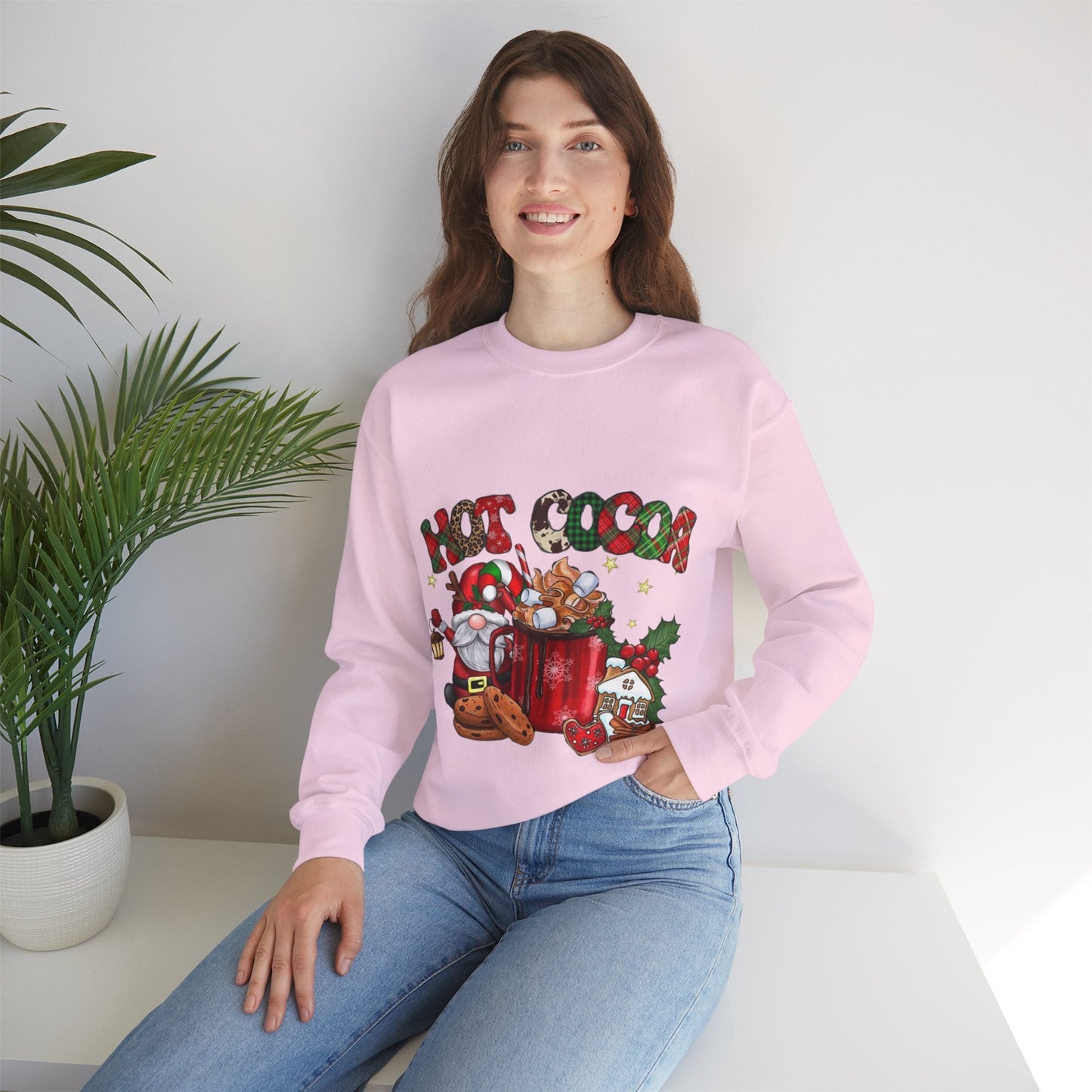 Hot Cocoa Christmas Movies Sweatshirt, Gnome Christmas Gift