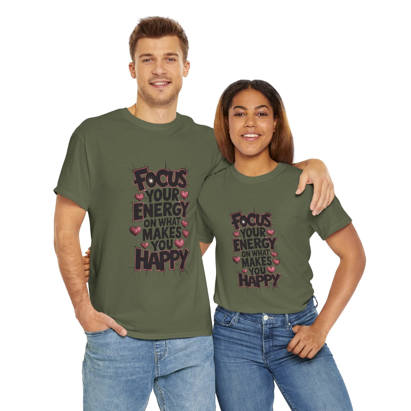 Focus Your Energy T-Shirt - Unisex Heavy Tee, Motivational Shirt, Inspirational Gift