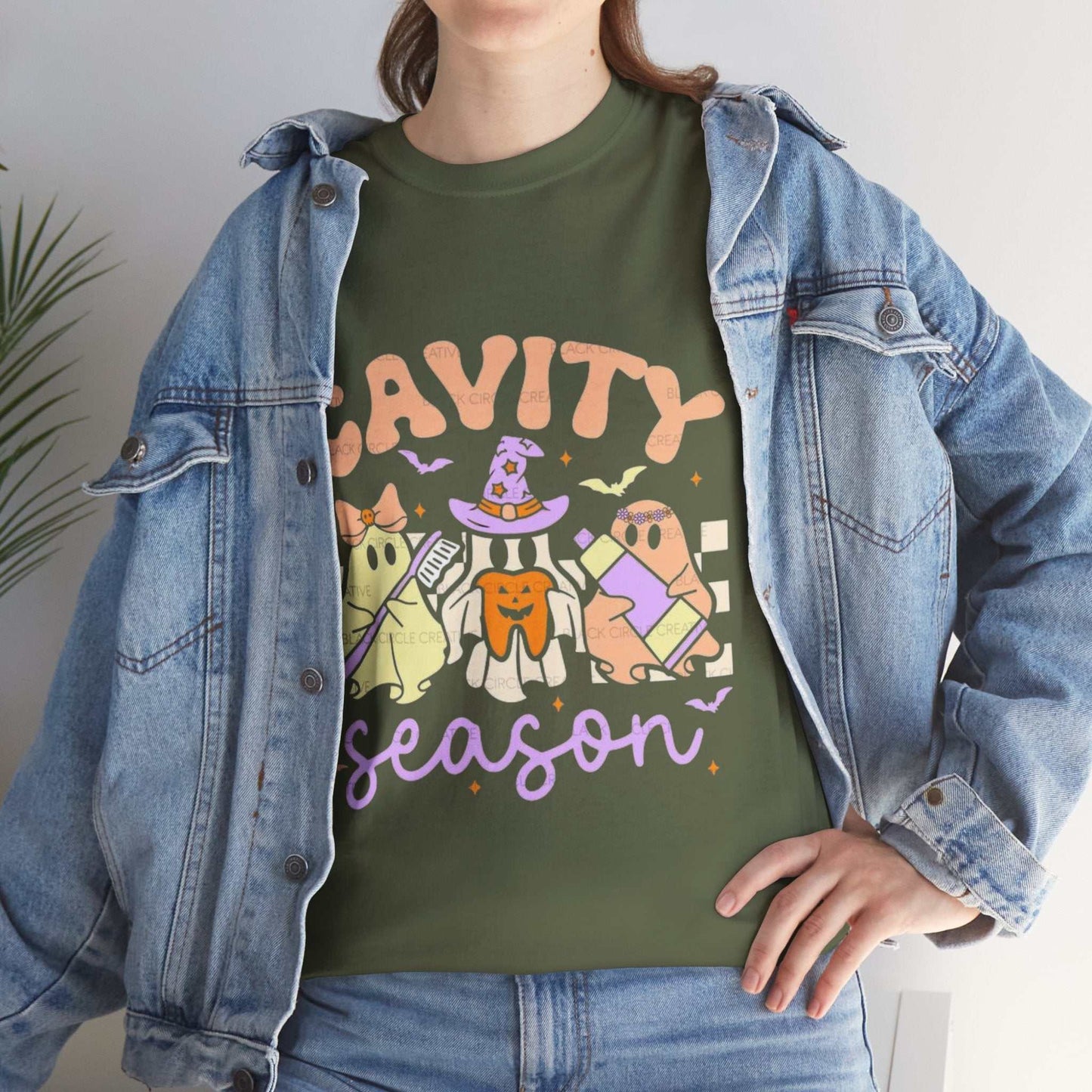 Cavity Season Unisex Tee, Fun Halloween Shirt, Autumn Vibes, Gift for Dentist