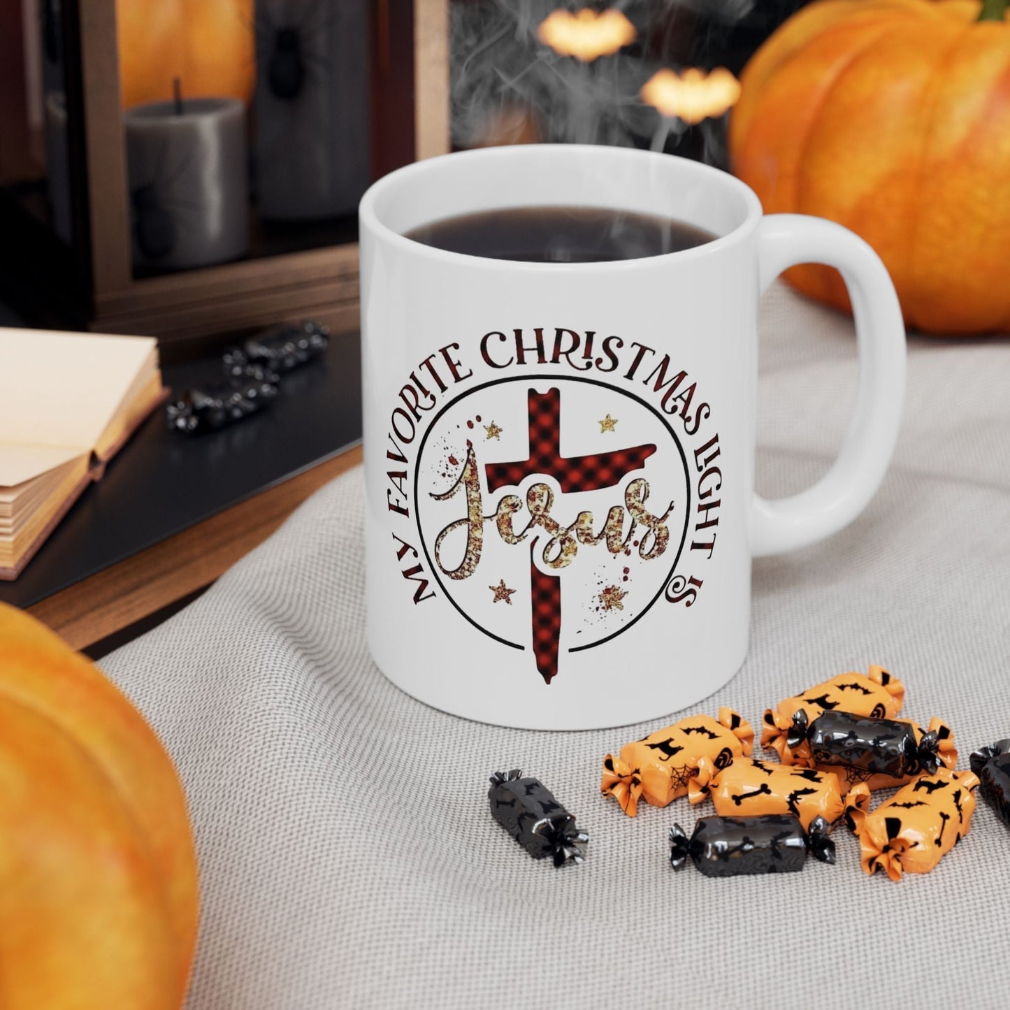 My Favorite Light Is Jesus Mugs - Christian Coffee Cup, Inspirational Faith Gift