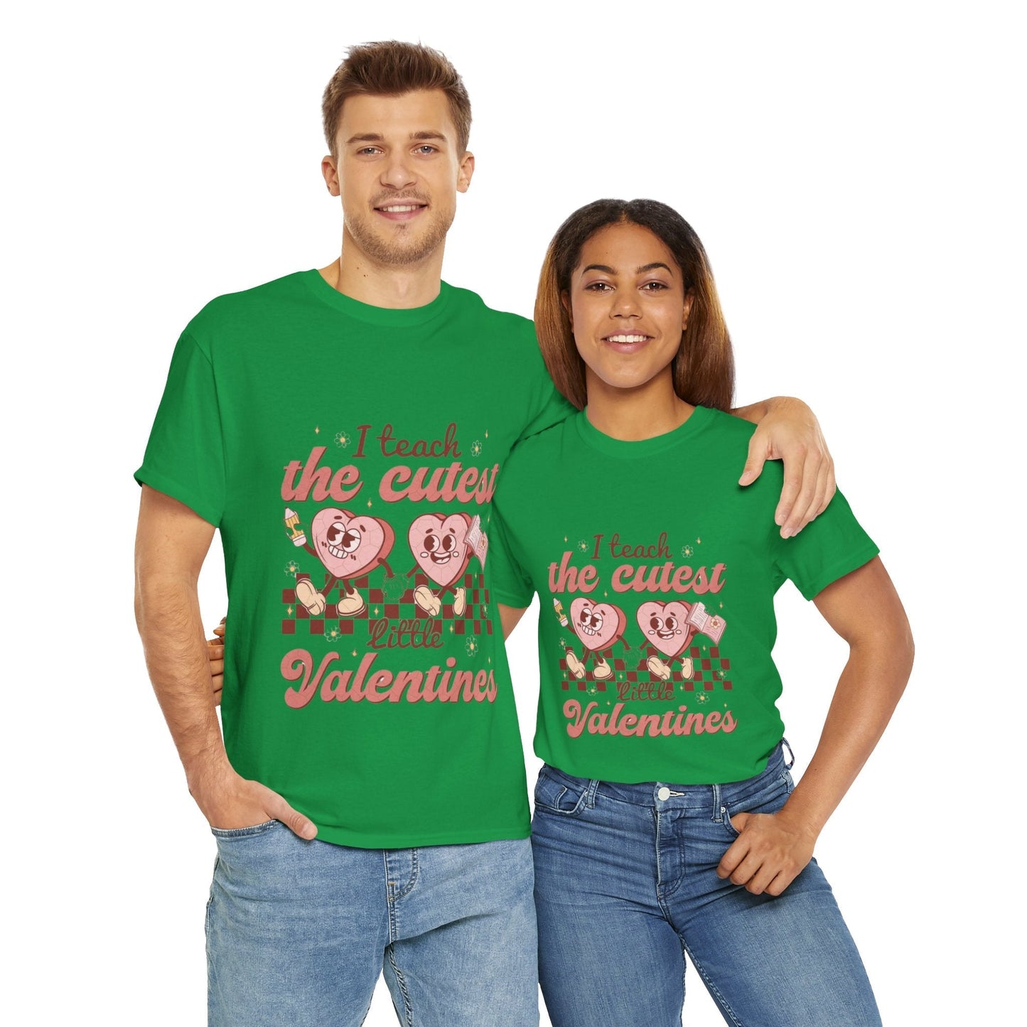 I Teach The Cutest Little Valentines T-Shirt, Retro Heart Love Gift